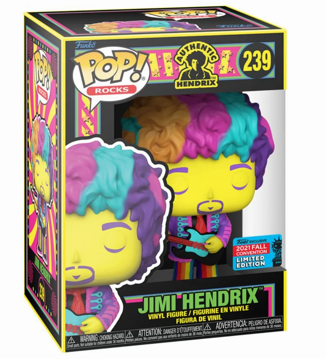 POP! Rocks 239 Jimi Hendrix Blacklight 2021 - Adhesivo decorativo