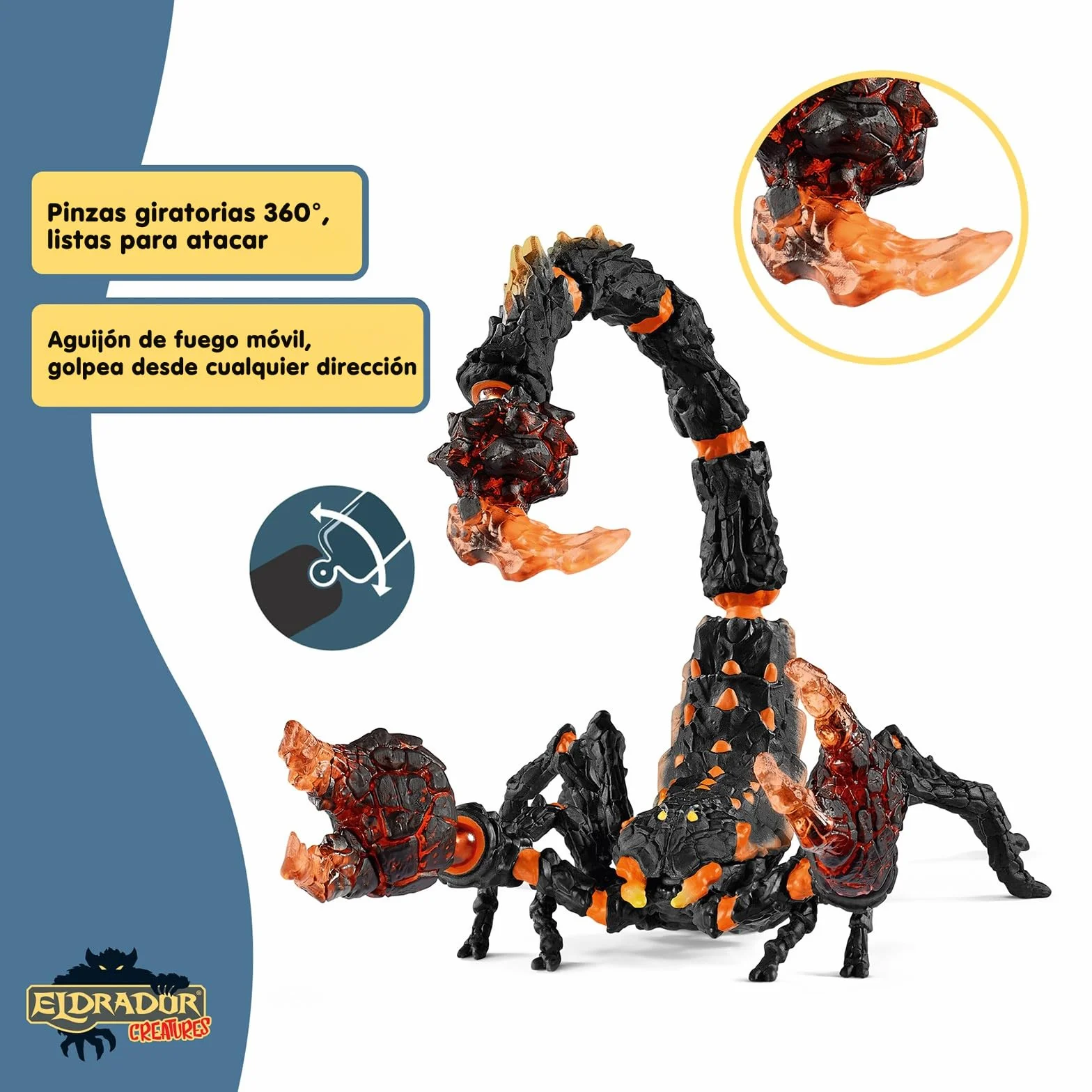 Schleich ELDRADOR Creatures | Escorpión de Lava 70142 | Figura Monstruo ELDRADOR Pinzas móviles y Cola venenosa | Regalo para niños y niñas | Desde 7 años | 21 x 14 x 14 cm