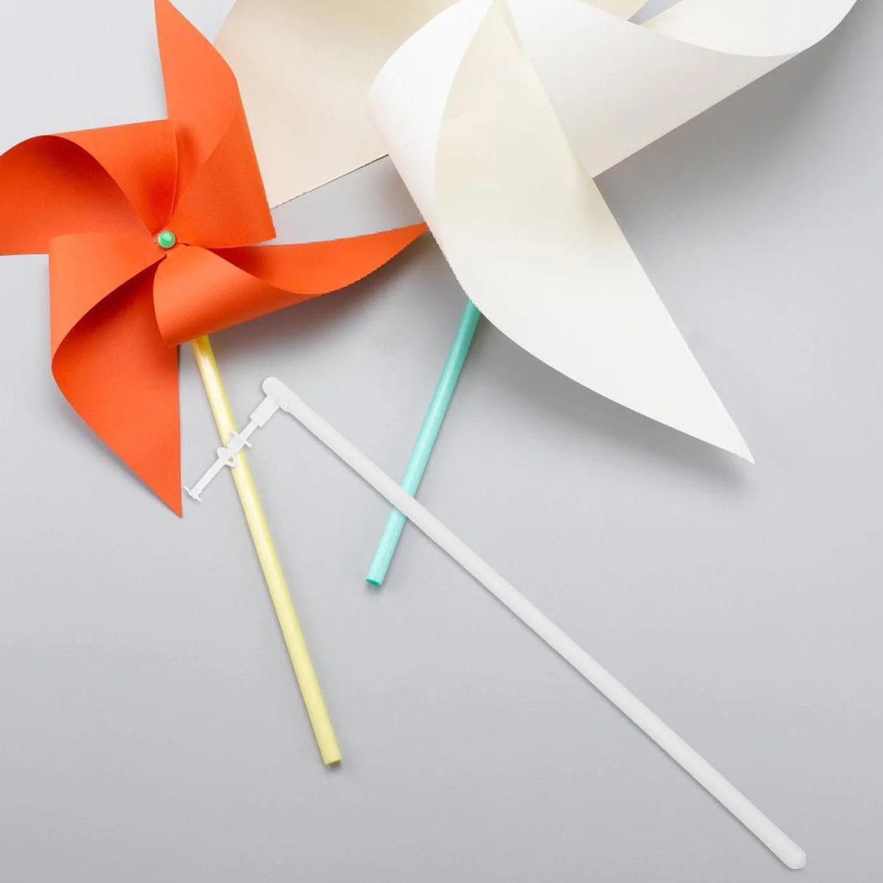 10Piezas Varillas de Molinos de Viento Varillas de Repuesto de Plástico para Hacer Molinetes Accesorios de para Manualidades Decorativas