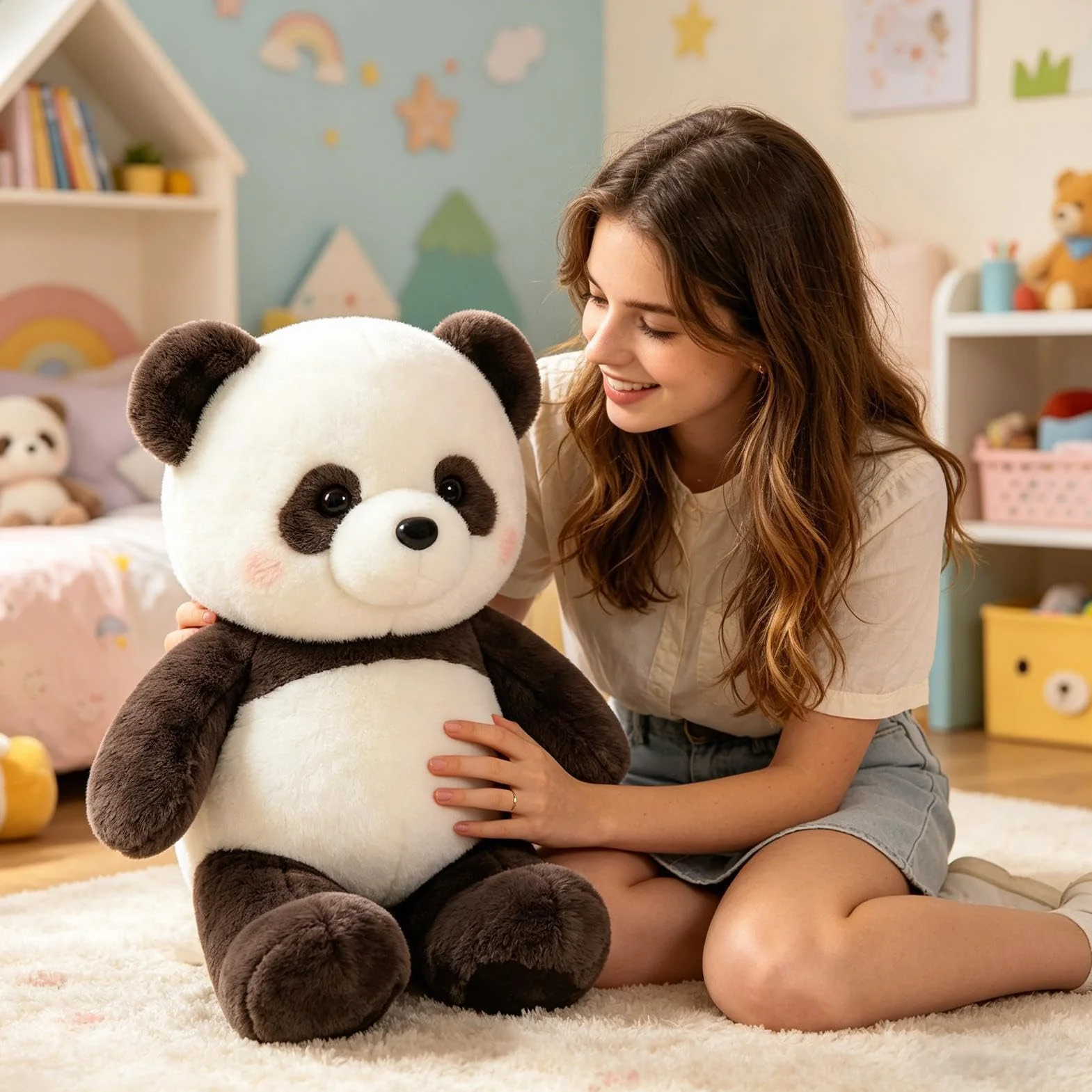 Peluche De Panda Corredor, Lindo Peluche De Panda Corredor, Peluches Interactivo De Pandas Patas Que Se Mueven, Aliviar El Estrés S-uave Peluches De Pandas Corredors Almohada, Para Niños Adultos