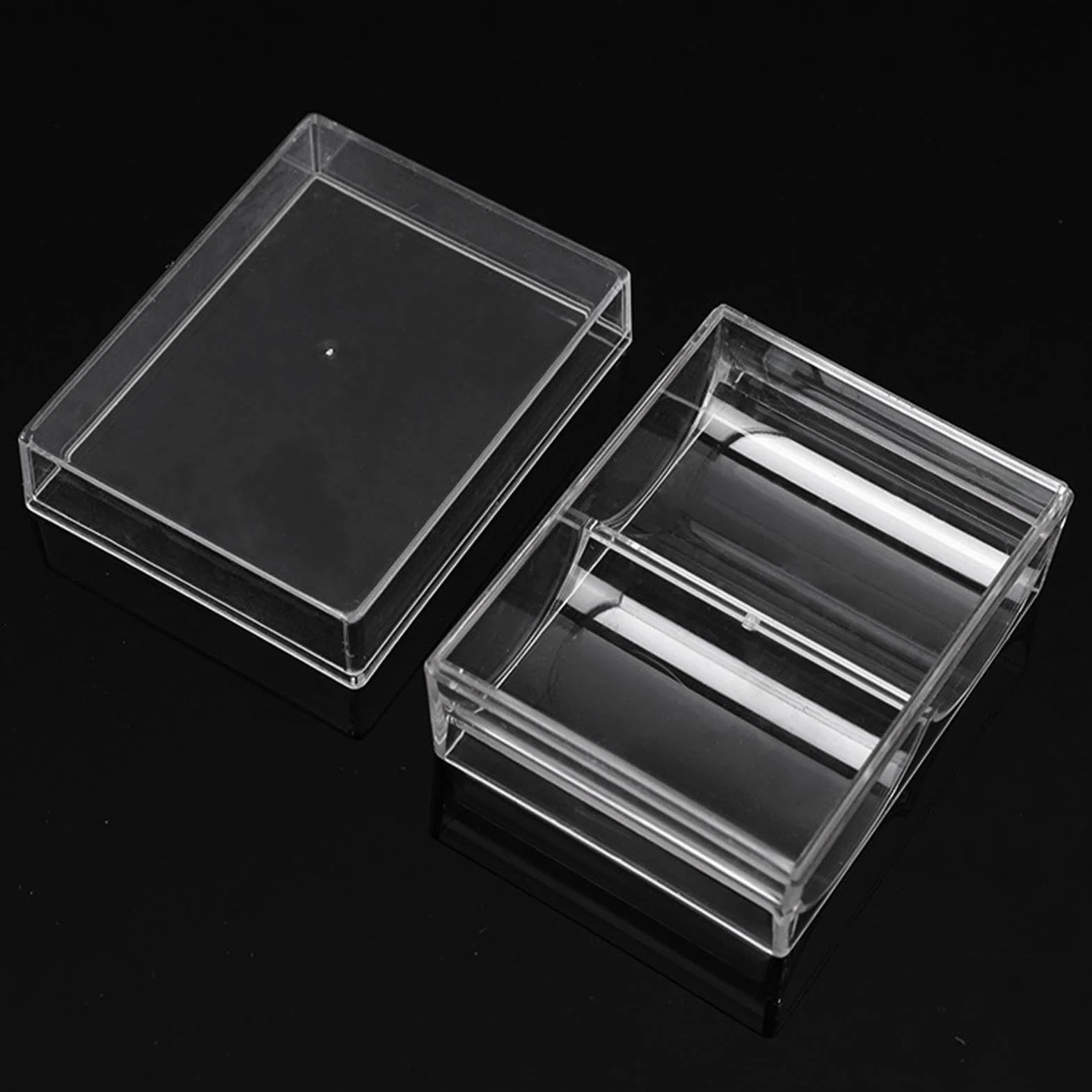 Bandeja de almacenamiento de fichas – Soporte para 40 fichas de póquer de tamaño estándar | Soporte de cartas de acrílico transparente reutilizable con tapa a prueba de polvo, accesorios de mesa de