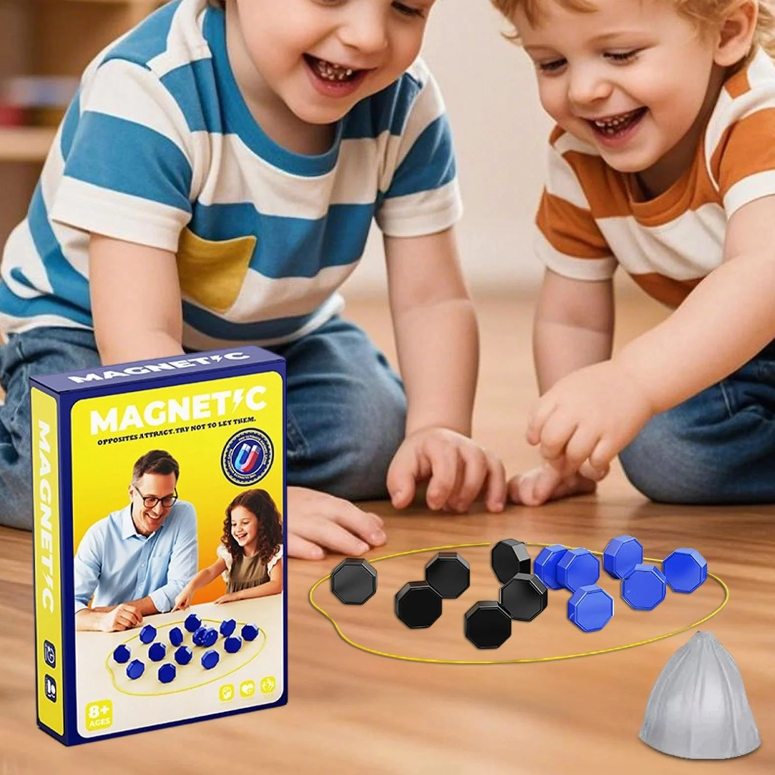 Juego de ajedrez magnético portátil con imán para viajes y camping. Con 20-40 piedras magnéticas como regalo para niños de 9 a 14 años. Incluye rompecabezas Checkers juego en formas geométricas.