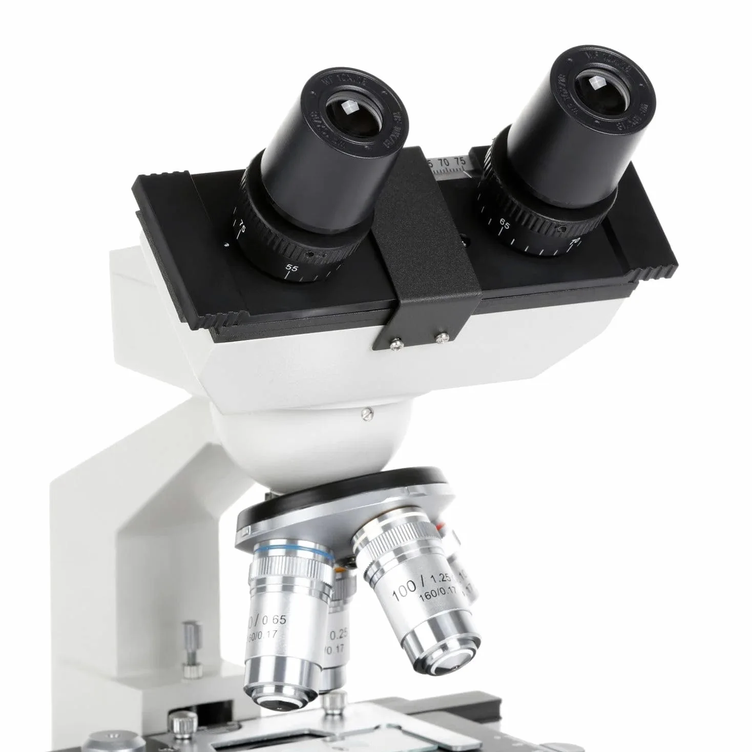 Microscopio binocular LED de laboratorio con escenario mecánico y enfoque coaxial, aumento de 40x a 2000x para investigación científica y educación