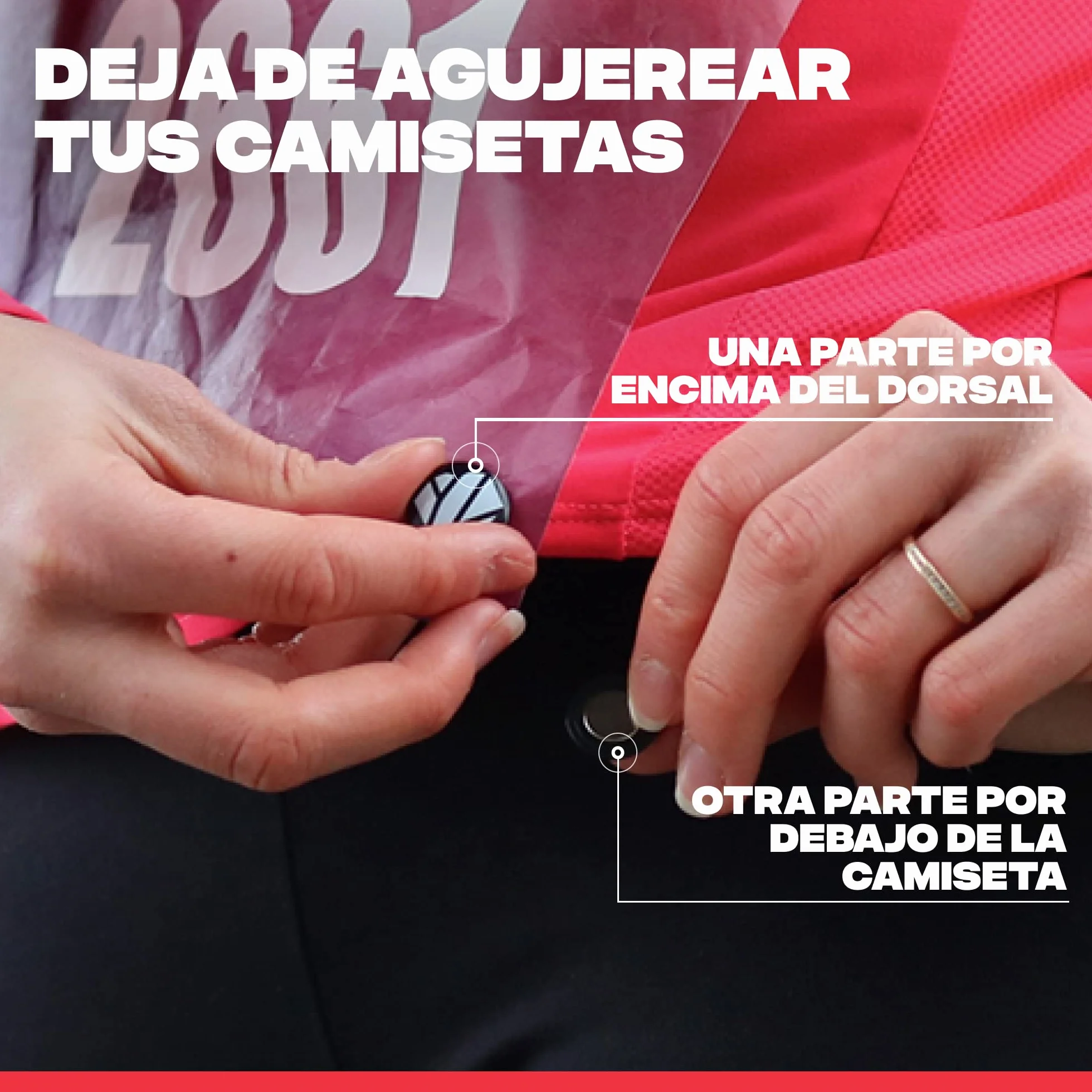 Shapeheart Portador Dorsal Magnético 4 Pares Imanes Running Trail Triatlón Hípica 20g Universal Todo Tejido