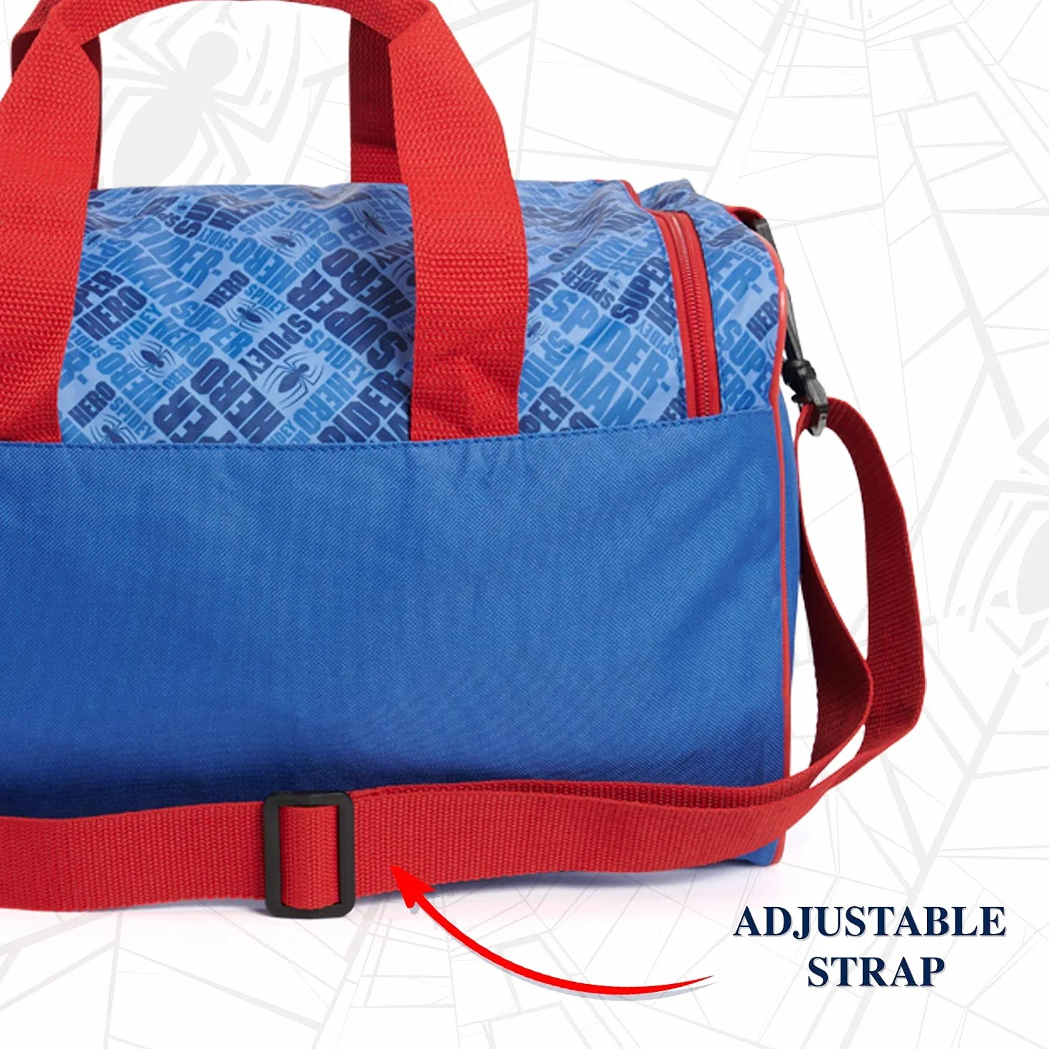 PERLETTI Bolsa Deporte Infantil Spiderman Bandolera Mochila Gimnasio Niños Marvel Spider Man Azul Rojo 35x22.5x15