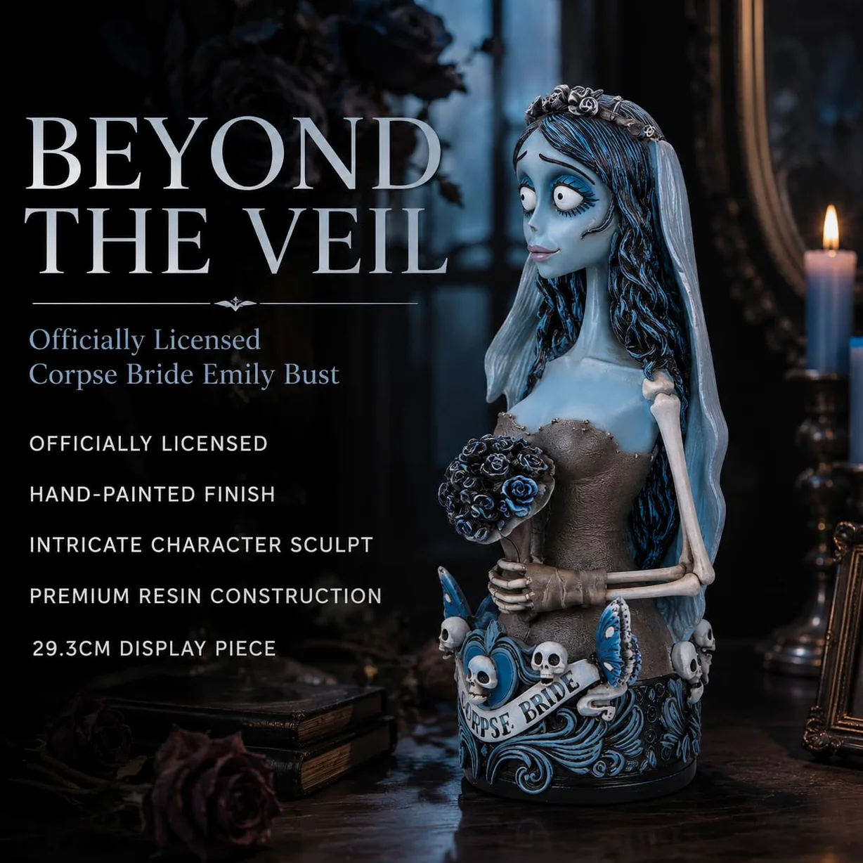 Nemesis Now Busto Emily de Novia cadáver con Licencia Oficial, Azul, 29,3 cm