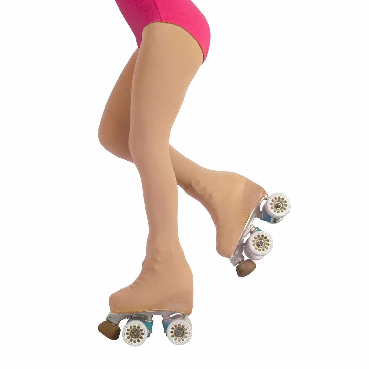 CALZITALY Medias Cubrepatin Niña 70 DEN Patinaje Artístico Professional Skating Natural Negro 6-12 Años