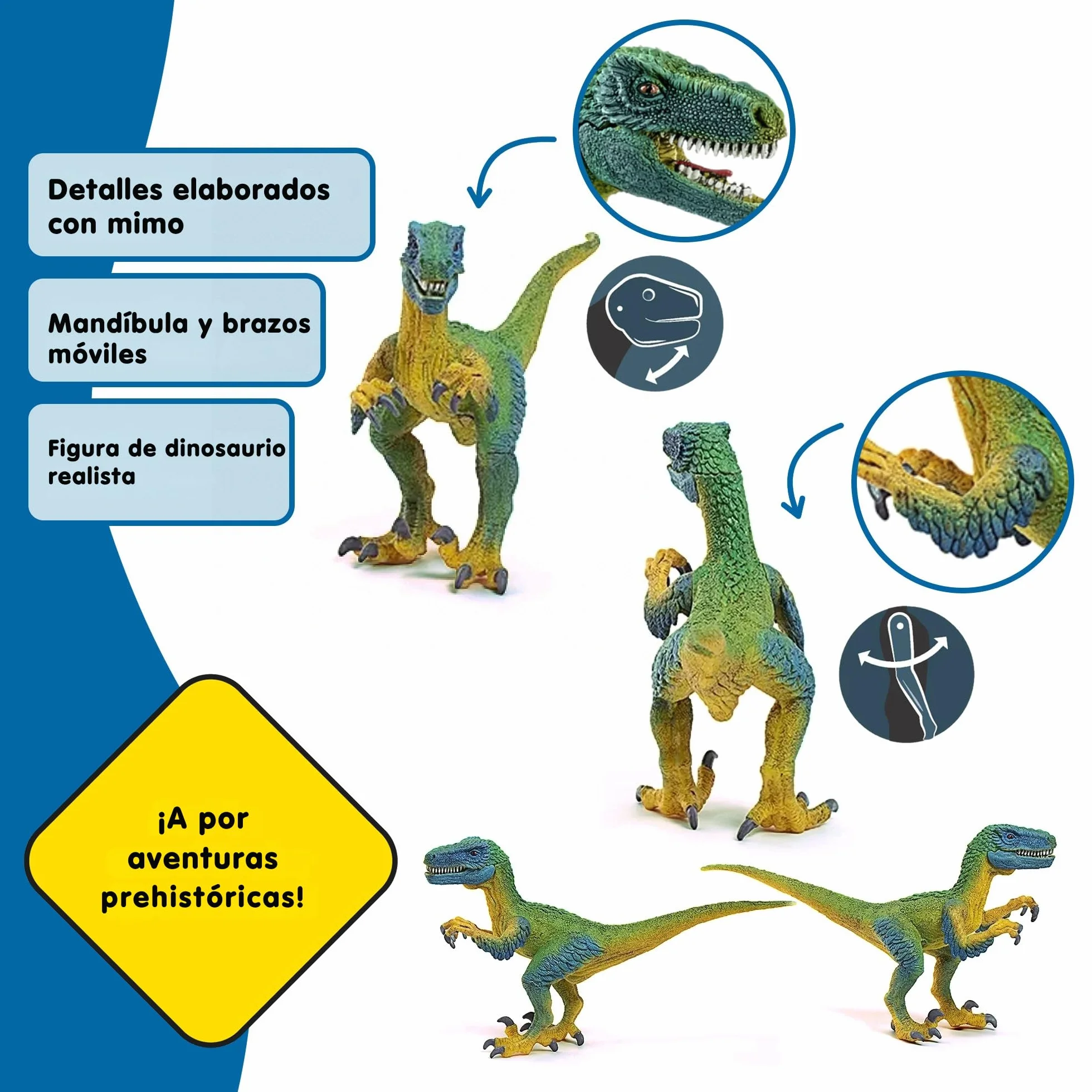 Schleich Dinozaur Velociraptor 14585, 18x6x10 cm, zabawka dla dzieci od 3 lat