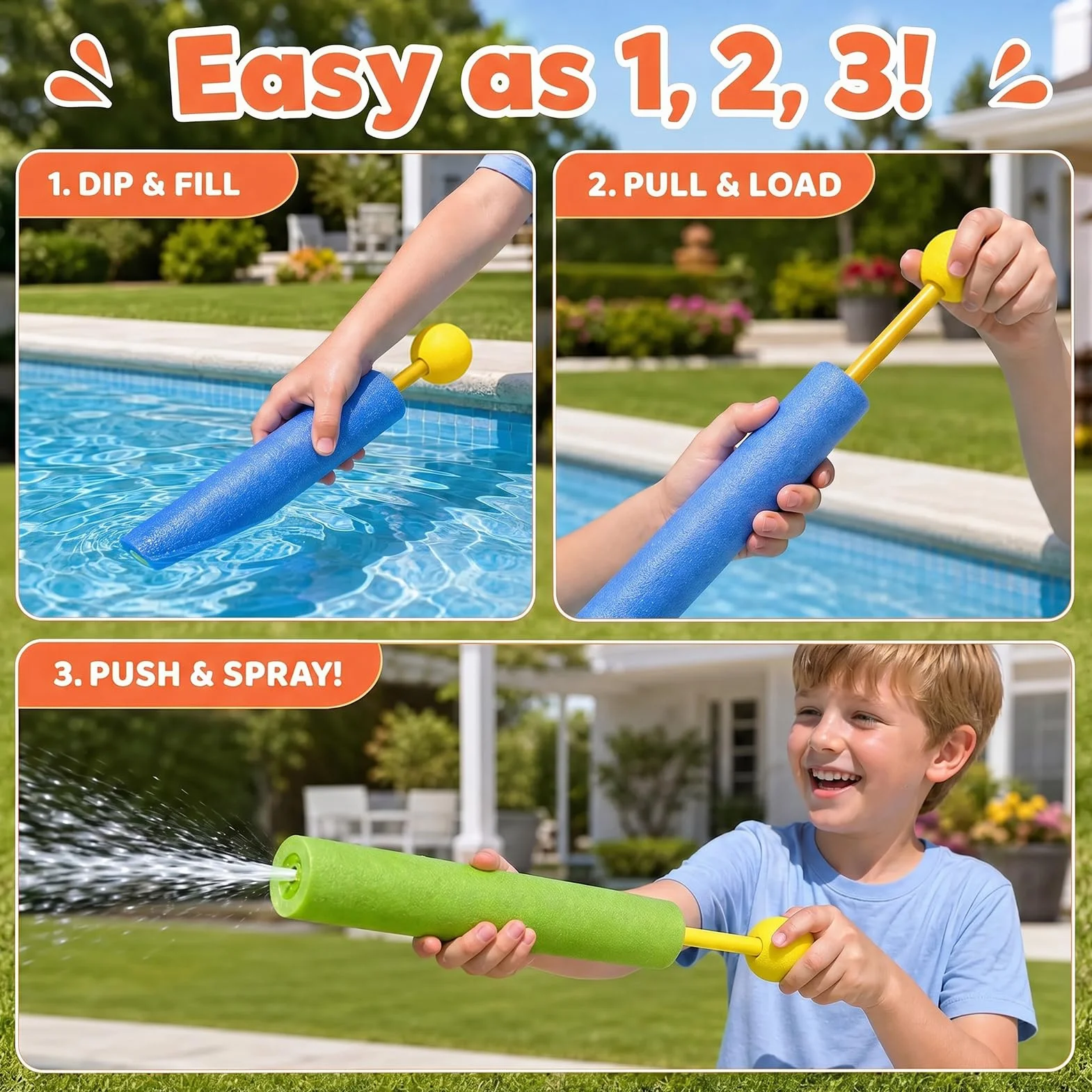 Pistolas de Agua de Espuma para Niños, Pack de 16 Mini Juguetes Acuáticos, Juguetes de Piscina para Niños y Niñas, Juguetes de Verano para Playa, Jardín y Fiesta Infantil