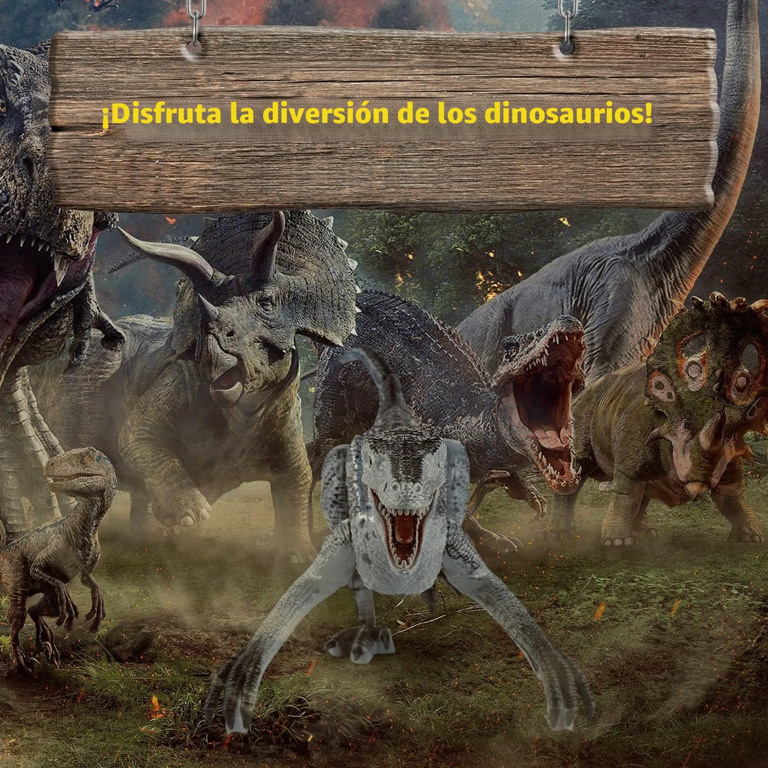 Dinosaurio Teledirigido, Dinosaurio Juguete para Niños, Dino Robots a Control Remoto con Luces LED y Sonidos, Juguete Teledirigido para Niños de 3 4 5 6 7 8 Años, Navidad