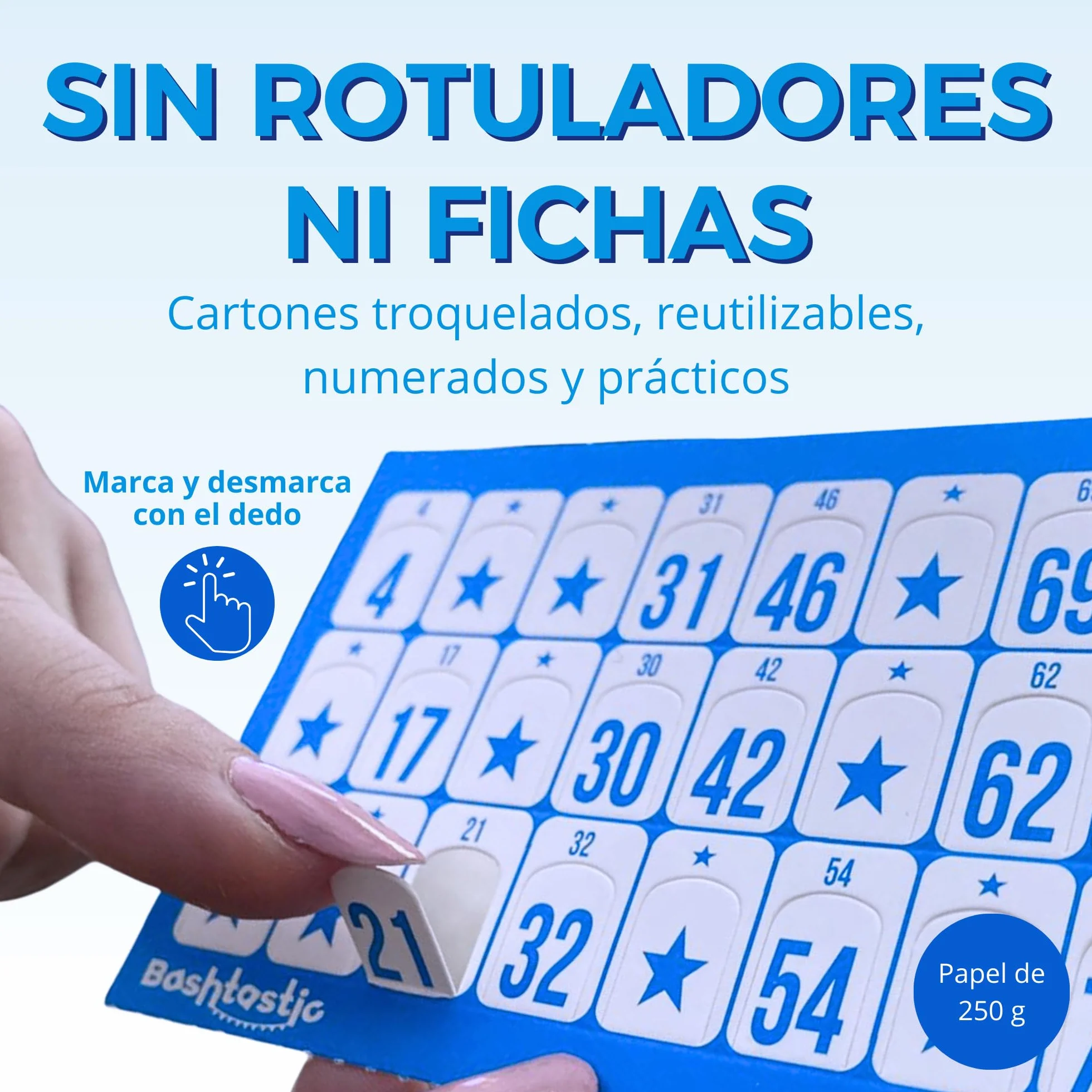 Bingo Cartones 504 Troquelados para Juego de Mesa Adulto 90 Bolas Reutilizables