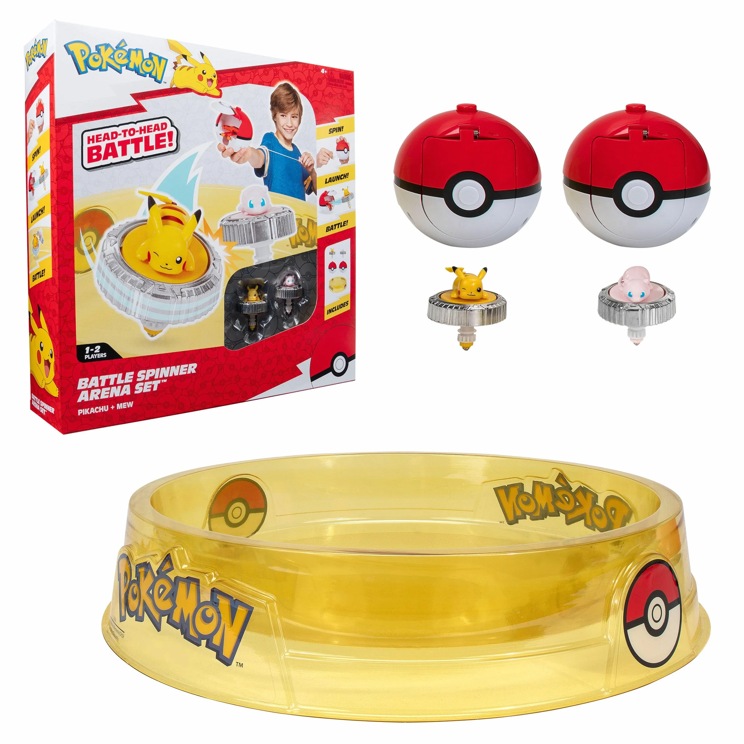 Pokémon Battle Spinner Arena Set – Dos Spinners de Batalla con Dos lanzadores de Bolas Poké Spinner y Battle Arena