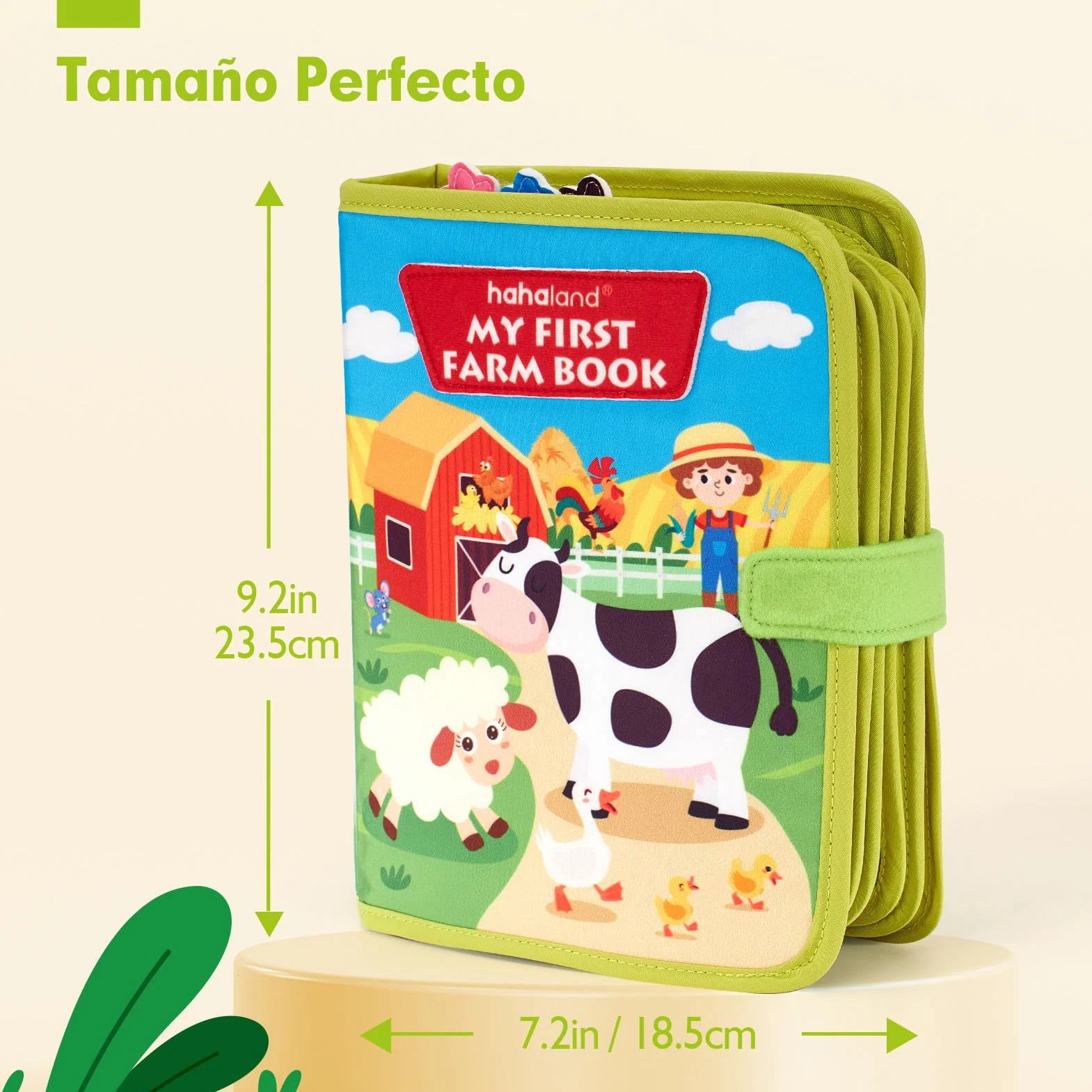 hahaland Libro Montessori 1 año - 20 en 1 Busy Board de Actividad, Libro Interactivo Juguetes Montessori para Niños 1 2 3 años - 10 Páginas Animales Granja