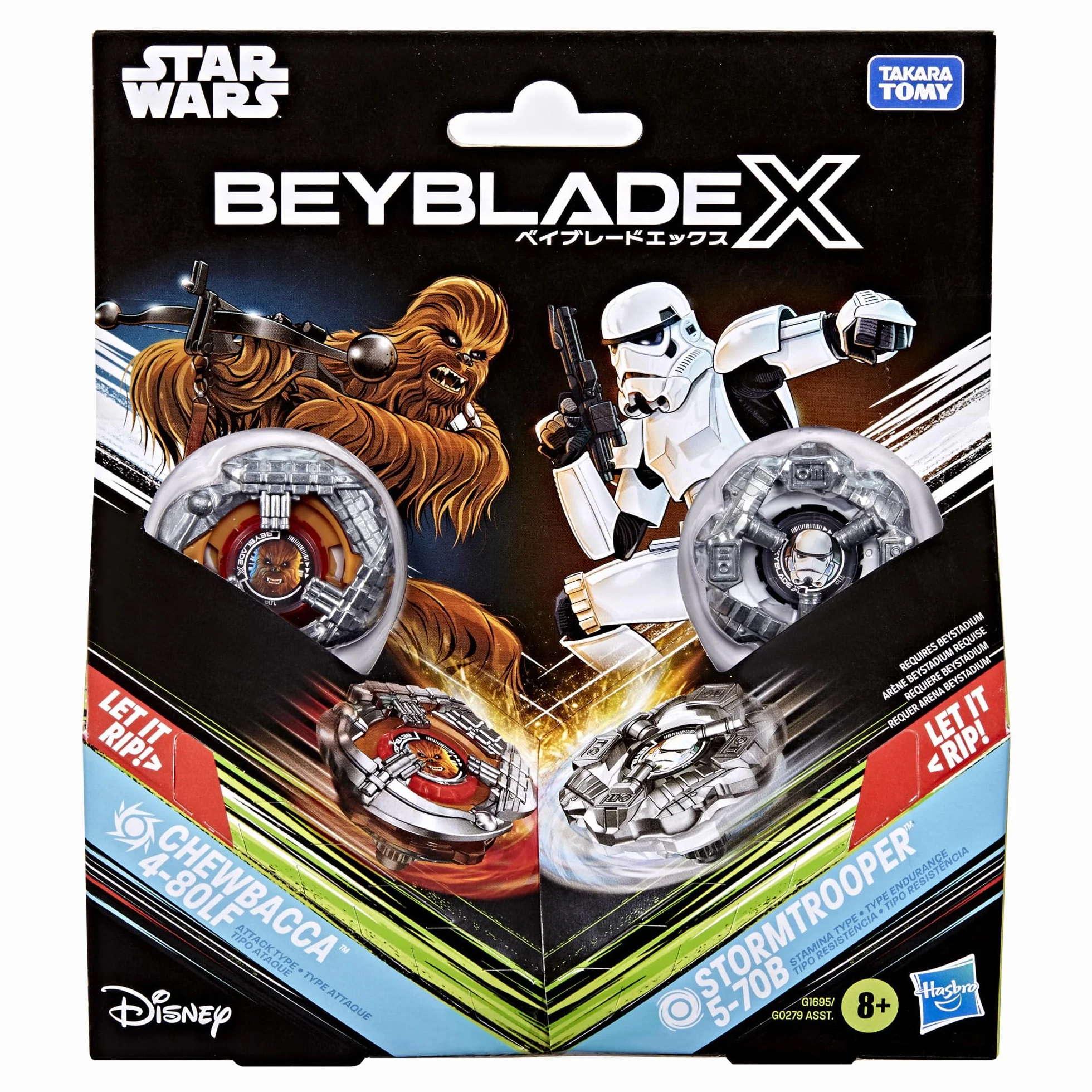 Beyblade X Star Wars Chewbacca 4-80LF vs Stormtrooper 5-70B
