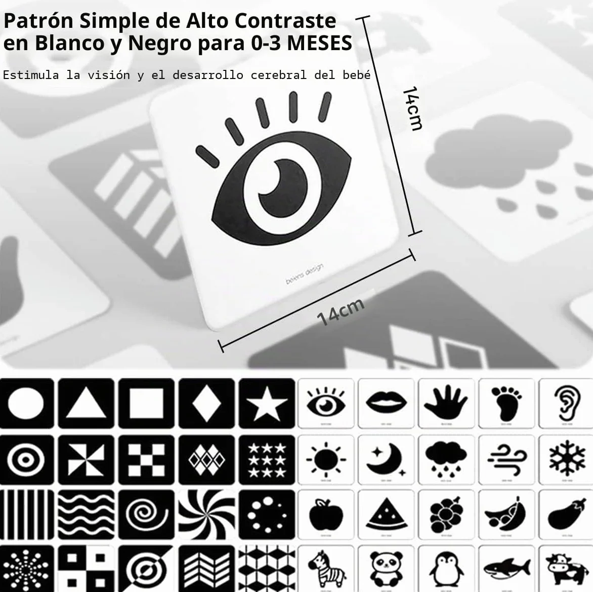 Beiens Tarjetas Flashcards Bebe,0 3 6 12 36 Meses Juguetes en Blancas y Negras Comparó Las Tarjetas para la Estimulación Visual del Bebé,20 PCs 40 Pages 14 x 14 cm, Regalo Educativo para Bebés