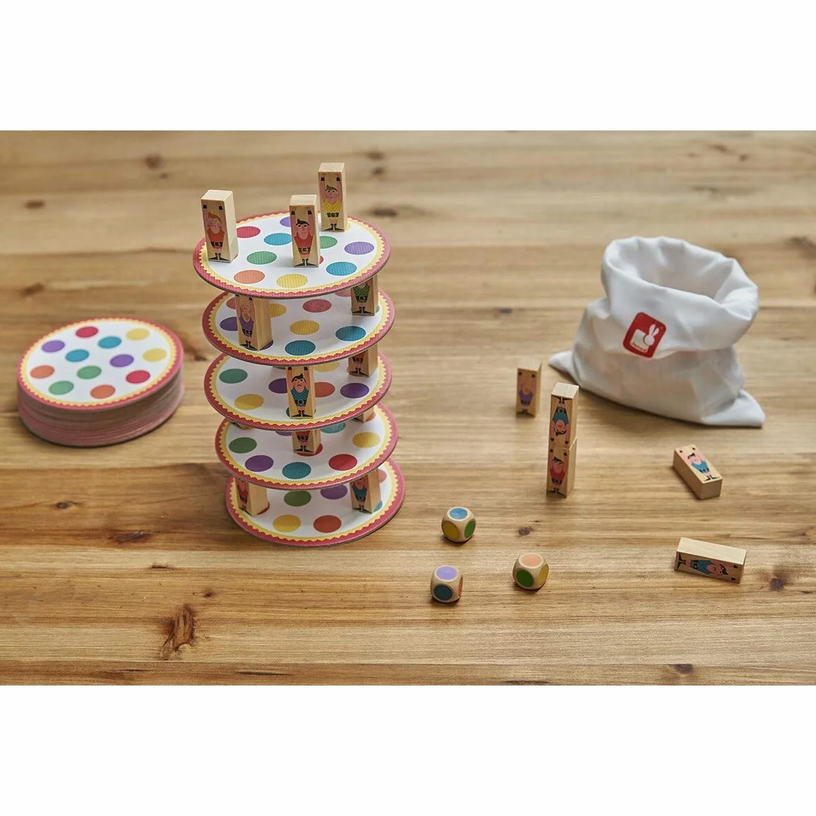Janod - Acrobat' - Juego de Habilidad y Estrategia, Juegos de Mesa para Niños, Concentración y Motricidad Fina, para 2 Jugadores O Más - Desde Los 5 Años, J02757