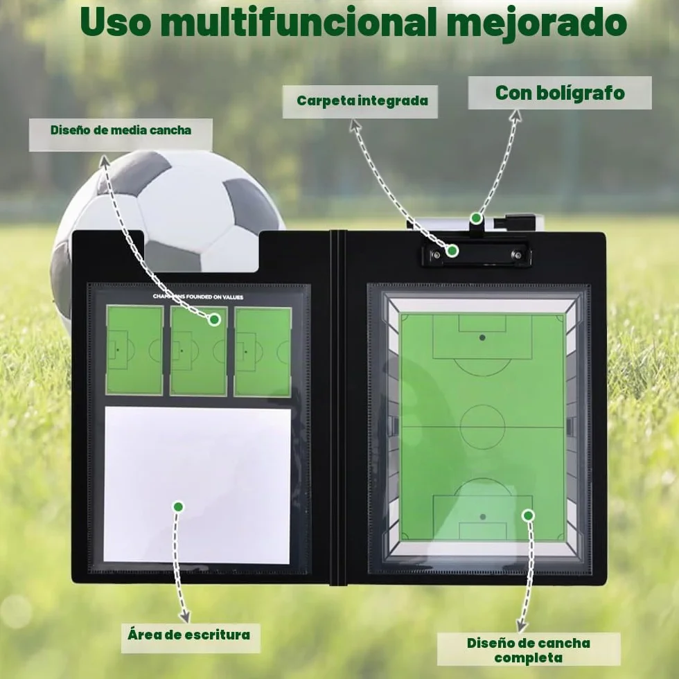 Pizarra Táctica Fútbol Magnética con Imanes, Lapiceros y Borrador para Entrenadores