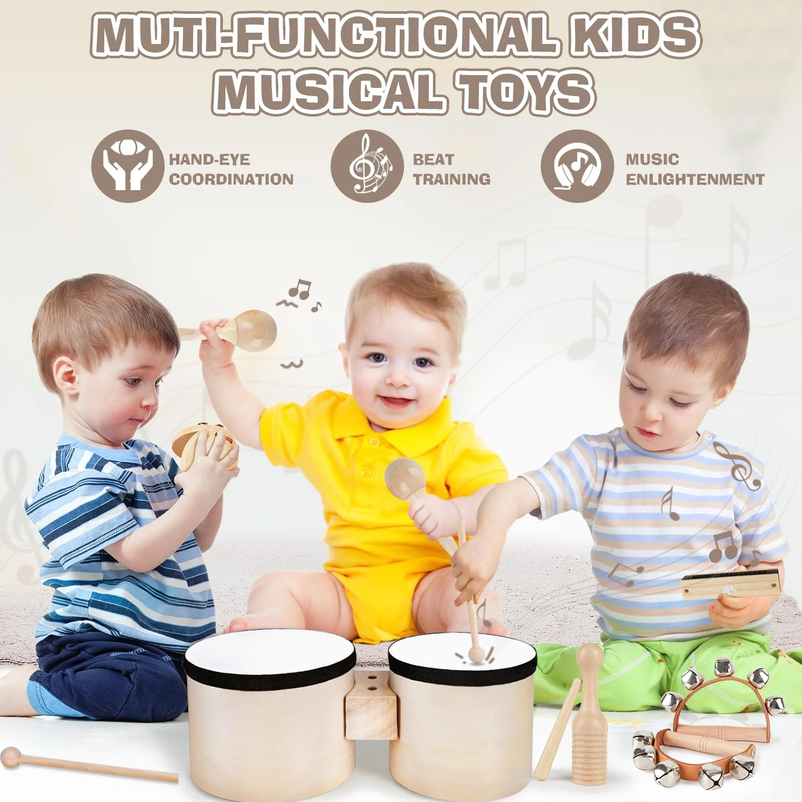 Juguetes Niños Instrumentos Musicales Infantiles Tambor Iniciación Musical Infantil Regalo Niño 3 4 5 Años