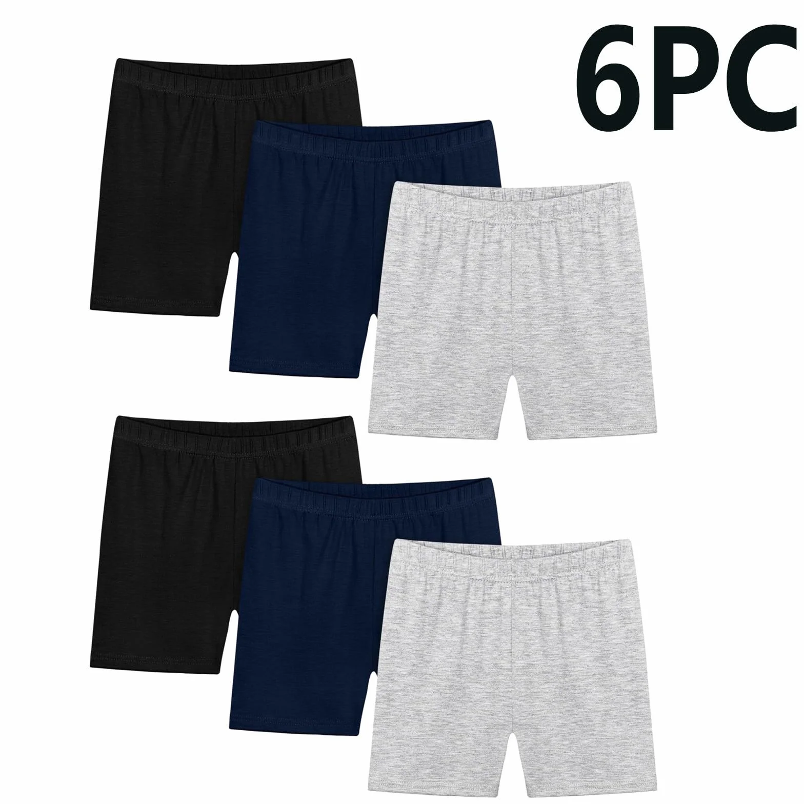 Pantalones cortos de ciclismo para niñas 6 paquete cintura elástica algodón ajustados verano