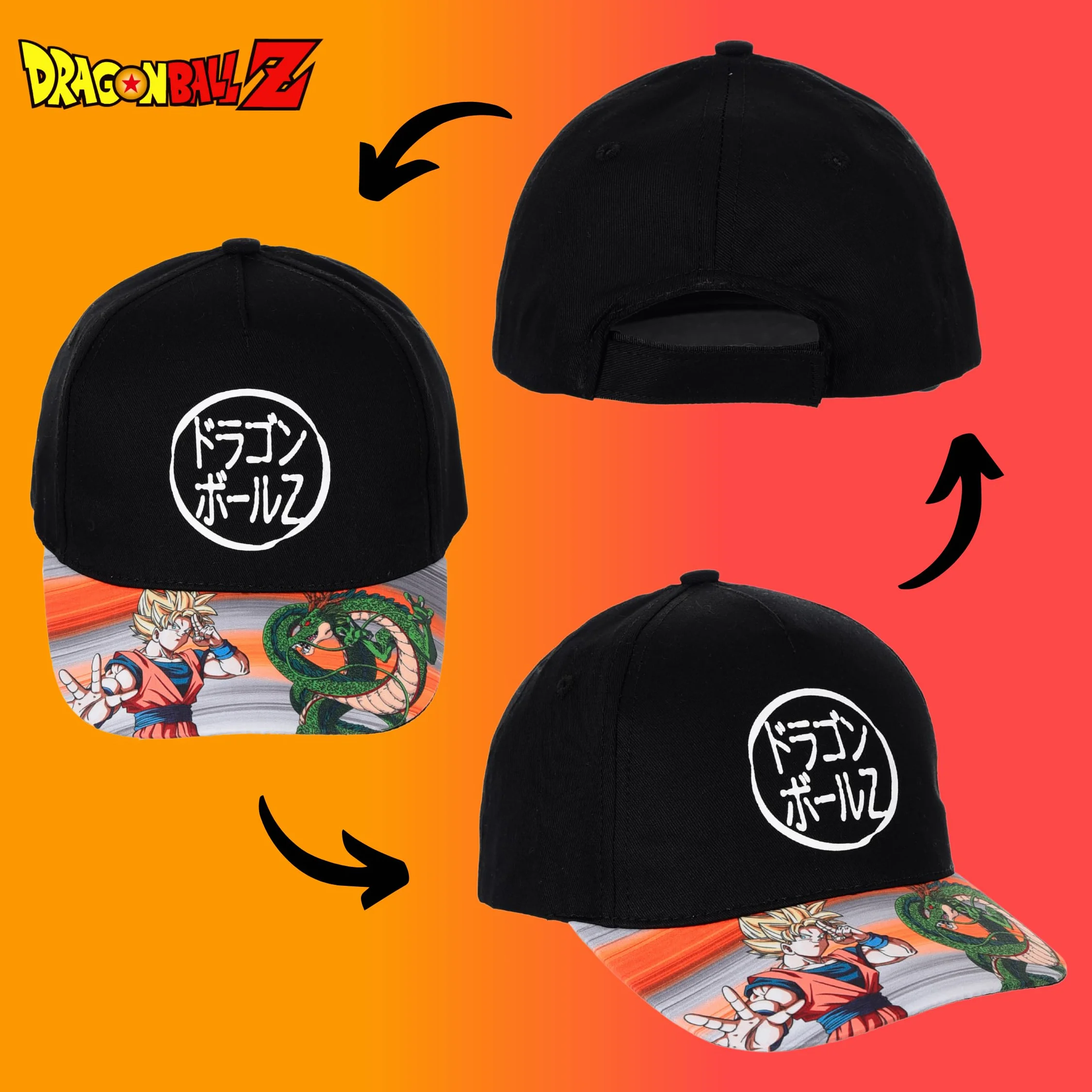 Gorra Dragon Ball Z para Niños, Gorra de Béisbol Shenron y Goku