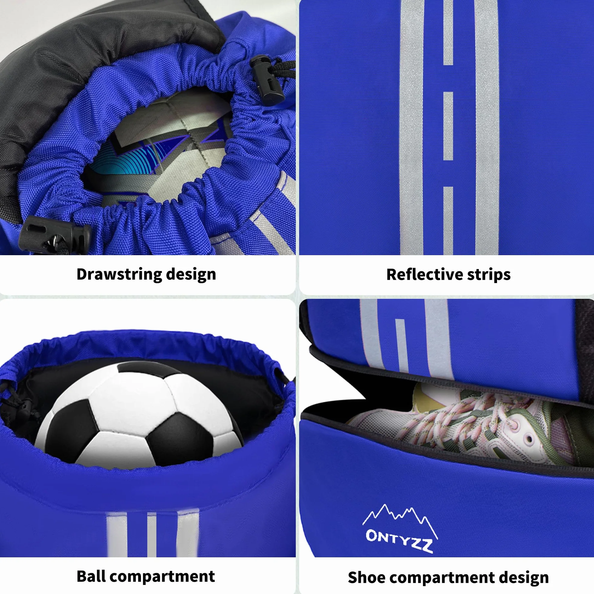 ONTYZZ Mochila de Futbol Impermeable Multifuncional con Zapatillero para Baloncesto, Balonmano, Voleibol
