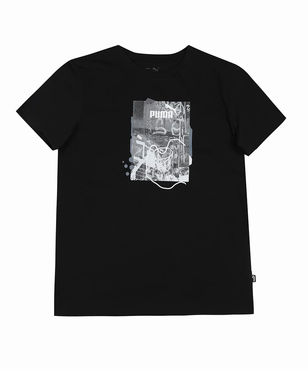 PUMA Niño Camiseta Manga Corta Essentials+ Street Art Negro