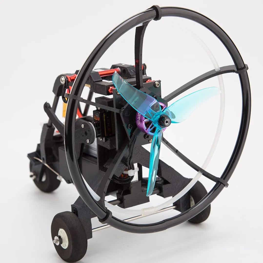Mini parapente eléctrico de acrobacias a control remoto de 2.4 G, parapente de vuelo acrobático de alta altitud de 150 cm con carrito con ruedas y color de tela de paraguas aleatorio, regalo ideal