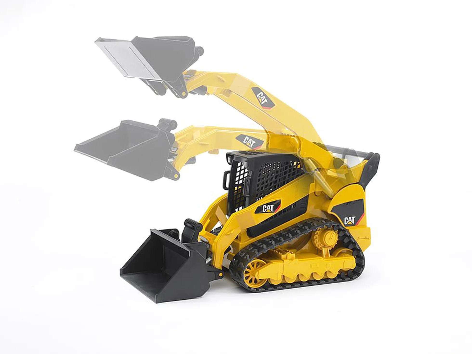 bruder 02136 - Cargadora compacta de orugas Cat con adaptador frontal - 1:16 Vehículo, Construcción, Cargadora, Juguete