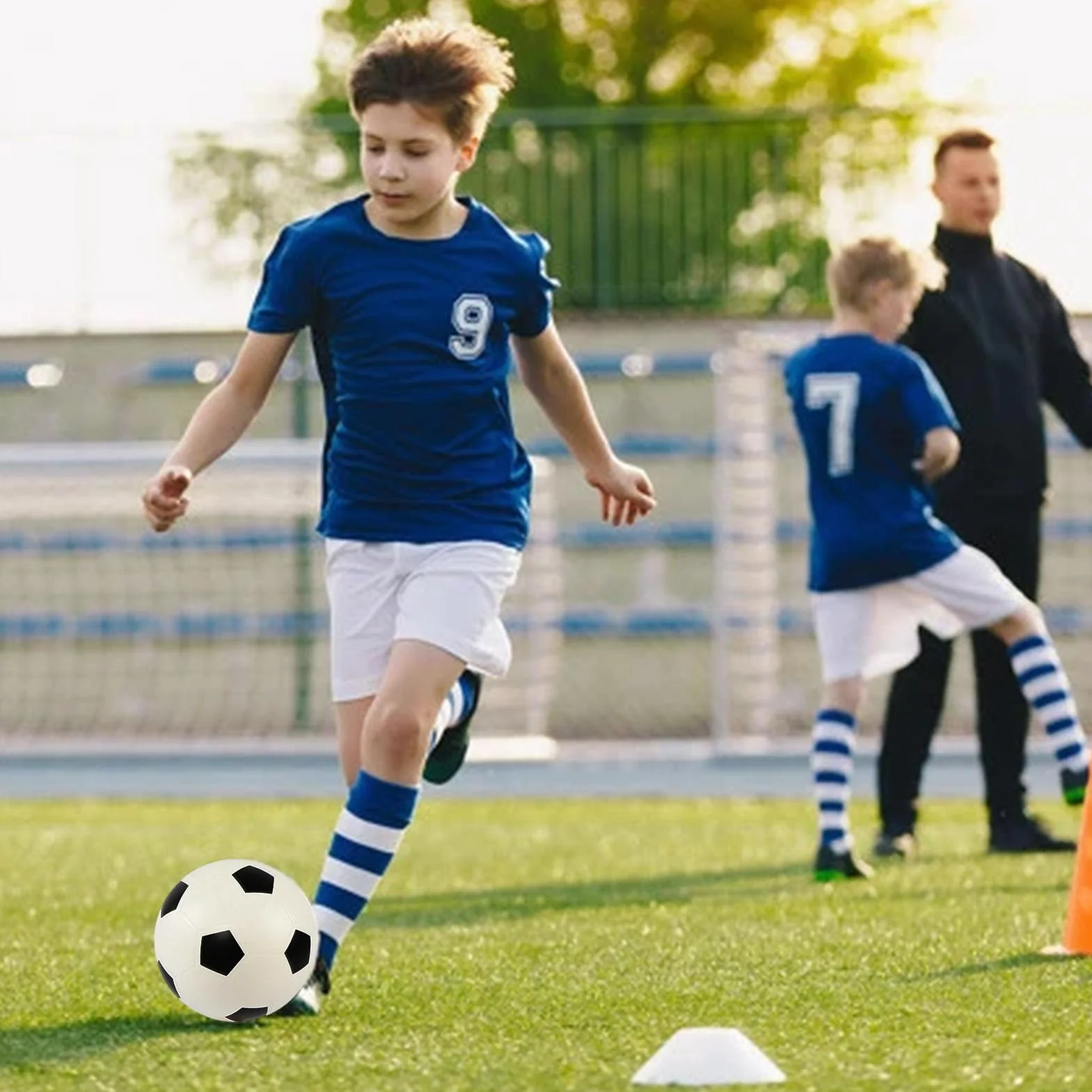 Balón de fútbol de 21 cm para interiores, de esponja silenciosa de alta densidad, pelota de espuma F suave para niños y niñas, pelota de rebote sin ruido, pelotas de fútbol de espuma F para exteriores