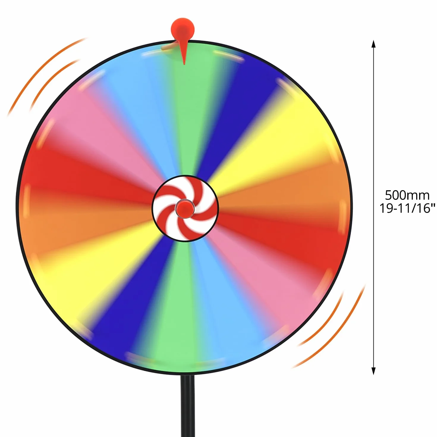 QWORK Juego de Ruleta de la Fortuna 50 cm, Borrado en Seco, 14 Ranuras, Trípode Ajustable 90-150 cm