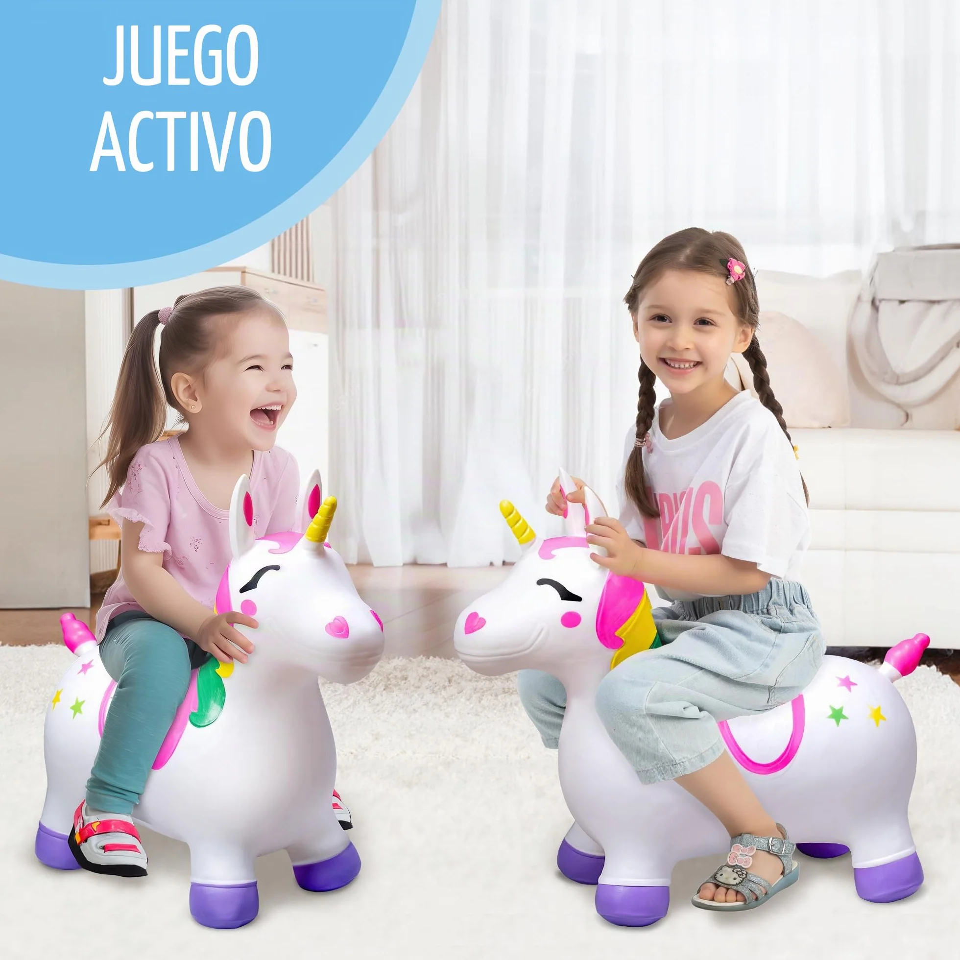 JOYIN Unicorn Bouncy Horse Kids Ride On Toy, Hopper Unicornio, Hopping Animal Toy for Toddlers Boys Girls Indoor Outdoor Bouncing Riding Activities
