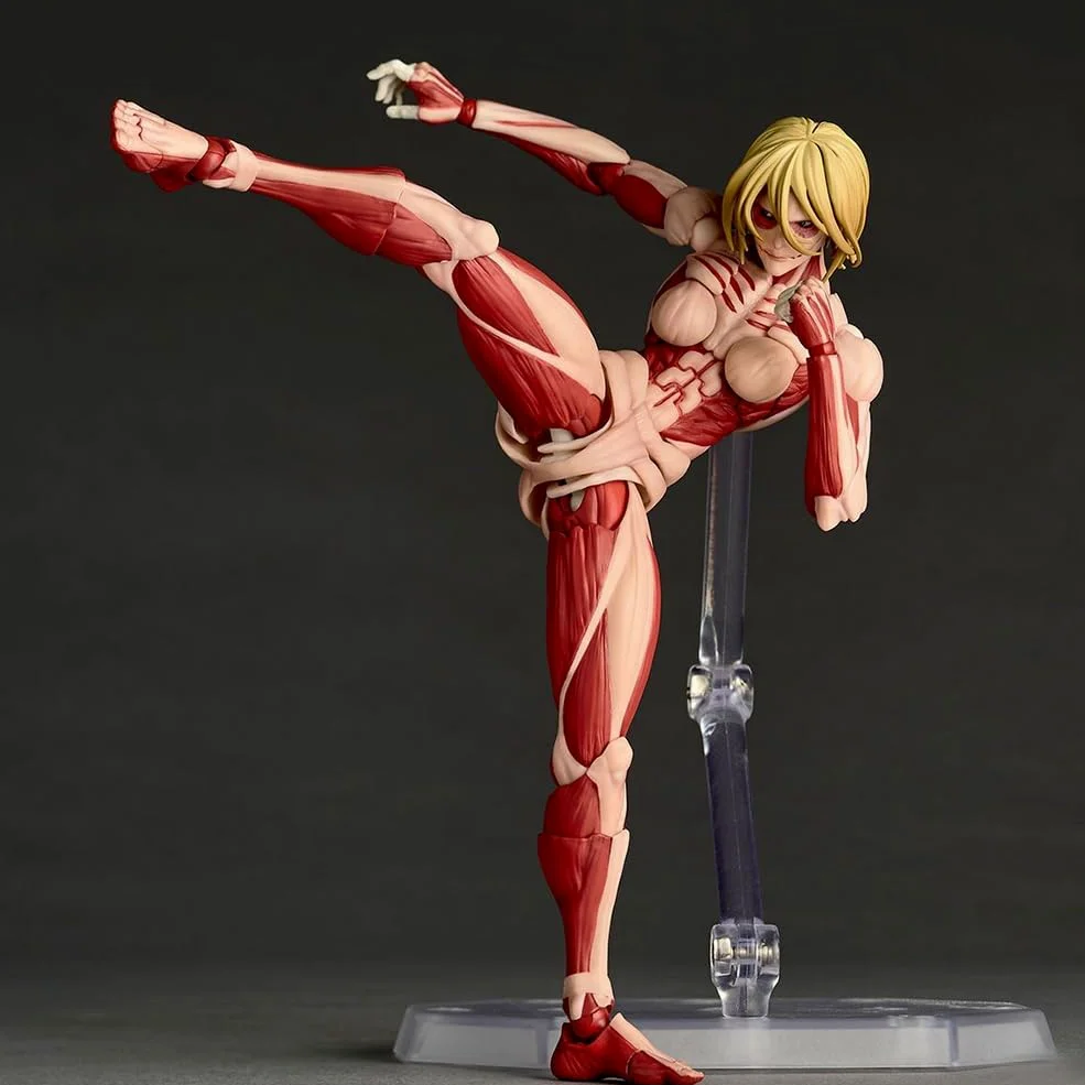 2 piezas Reiner Braun y Annie Leonhart Figura, Super Acción Estatua Pose de Lucha Titan Levi Articulaciones Movibles Modelo con Accesorios Colección Figurilla Ornamentos para Escritorio