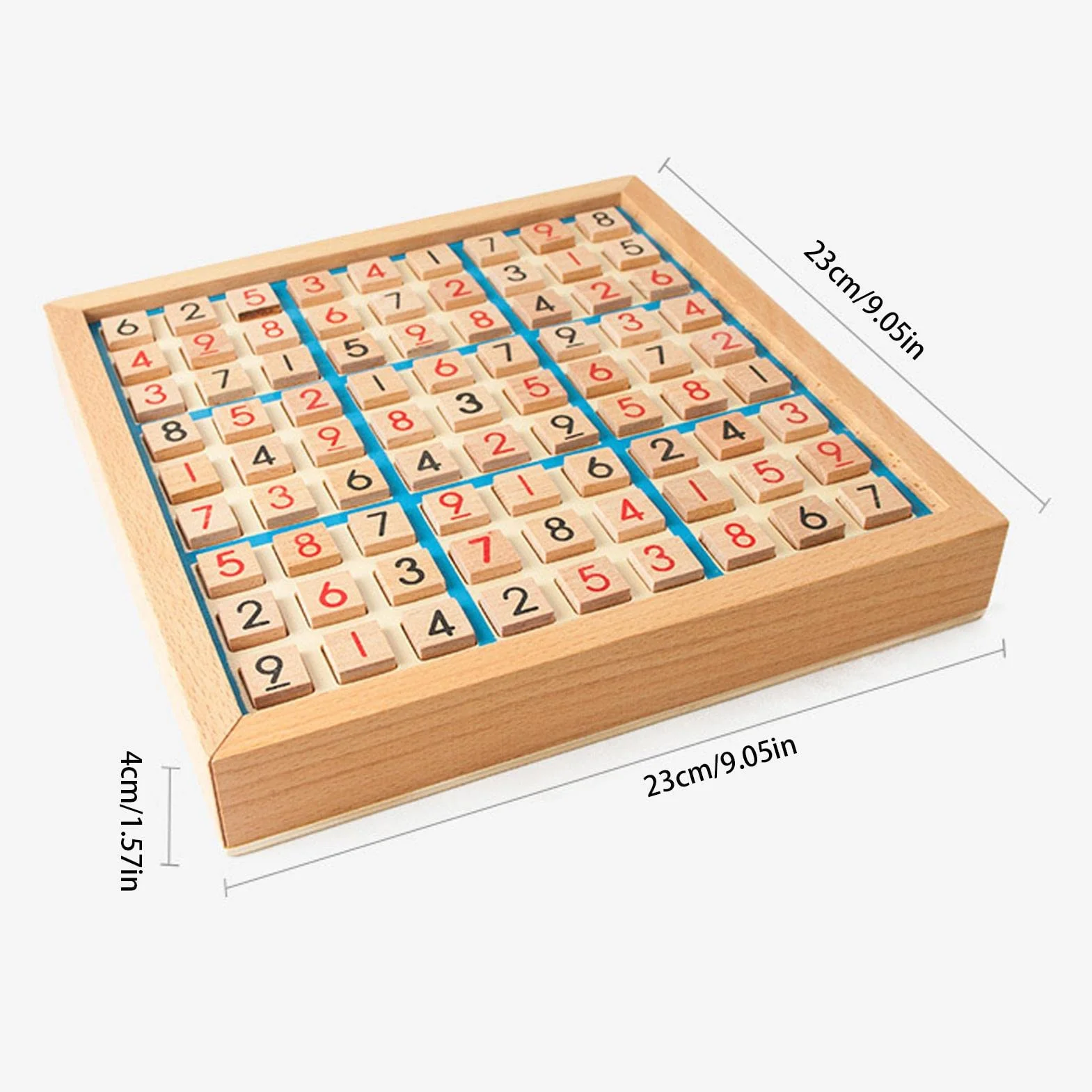 Mesa Sudoku Madera | Juguetes Rompecabezas matemáticas con cajón - Juego Familiar cuadrícula 9x9, Escritorio Math Brain Teaser