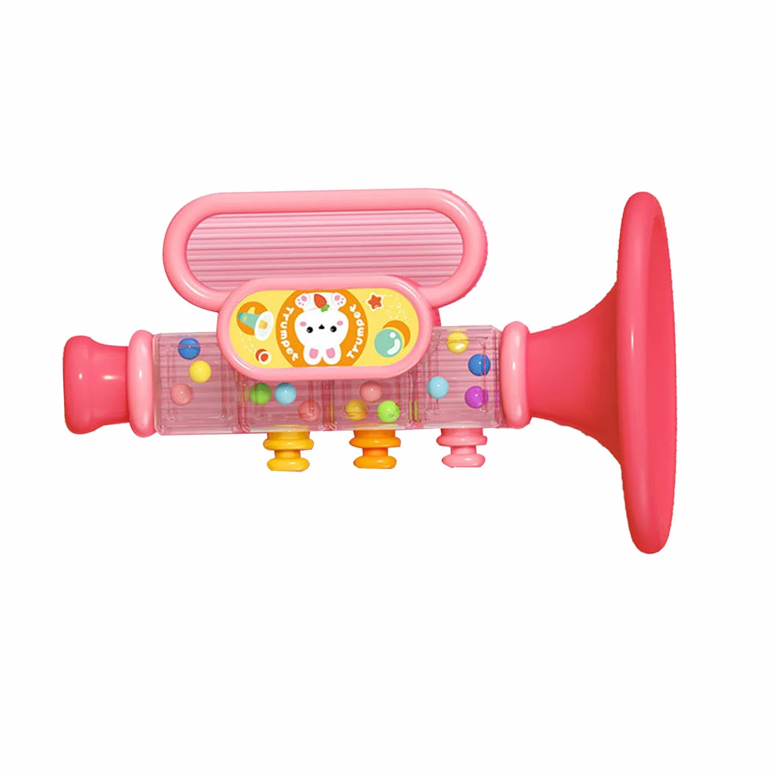 Hidyliu Juguete de Trompeta para bebé, Diseño de Dibujos Animados Adorable, Mini Trompeta Multifuncional para Educación Temprana, Material: ABS (Rosa)
