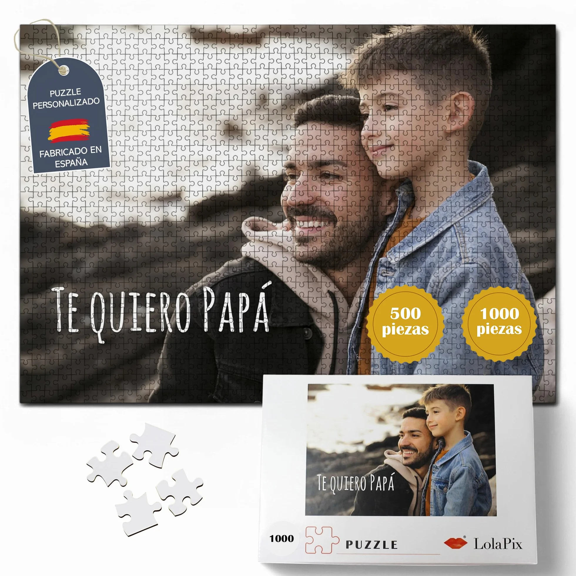 Puzzle Personalizado con Foto 500/1000 Piezas 68x48CM. Puzzles Personalizados con Fotos y Texto. Rompecabezas Personalizado Adultos y Niños. Regalo Día de la Madre. Regalos Originales Mujer y Hombre.