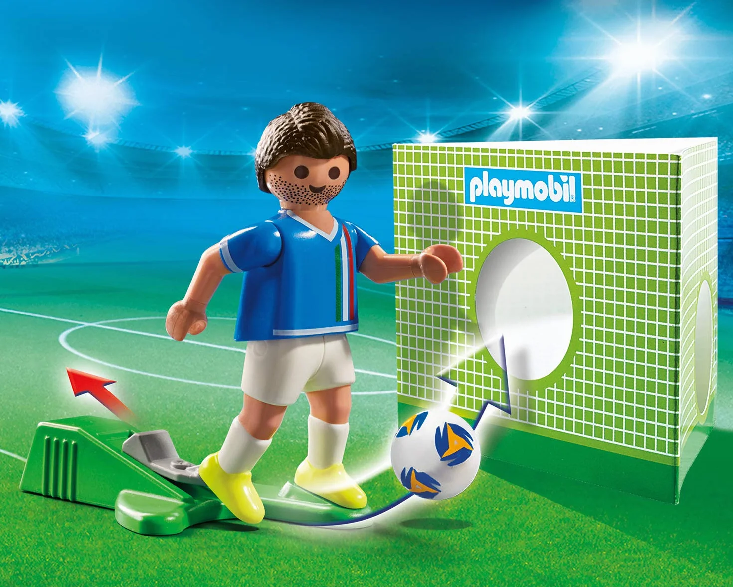 PLAYMOBIL Sports y Action, Jugador de fútbol, Italia 70485, a Partir de 5 años