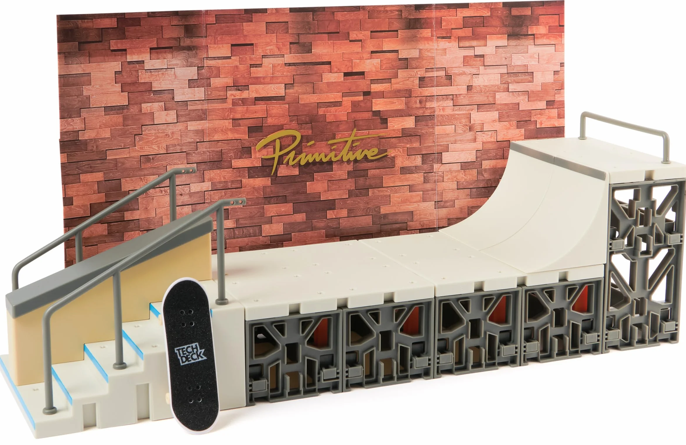 Spin Master Tech Deck, Primitive X-Connect Skate Park, Juego de rampa para Personalizar y Construir con Fingerboard Exclusivo, Juguetes para niños a Partir de 6 años