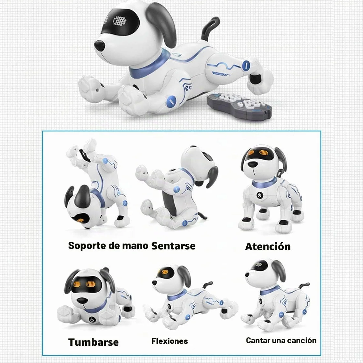 fisca Robot perro teledirigido para niños RC-Stunthund-robot juguete con canto, baile, habla, juguete inteligente programable interactivo para niños de 3 a 12 años