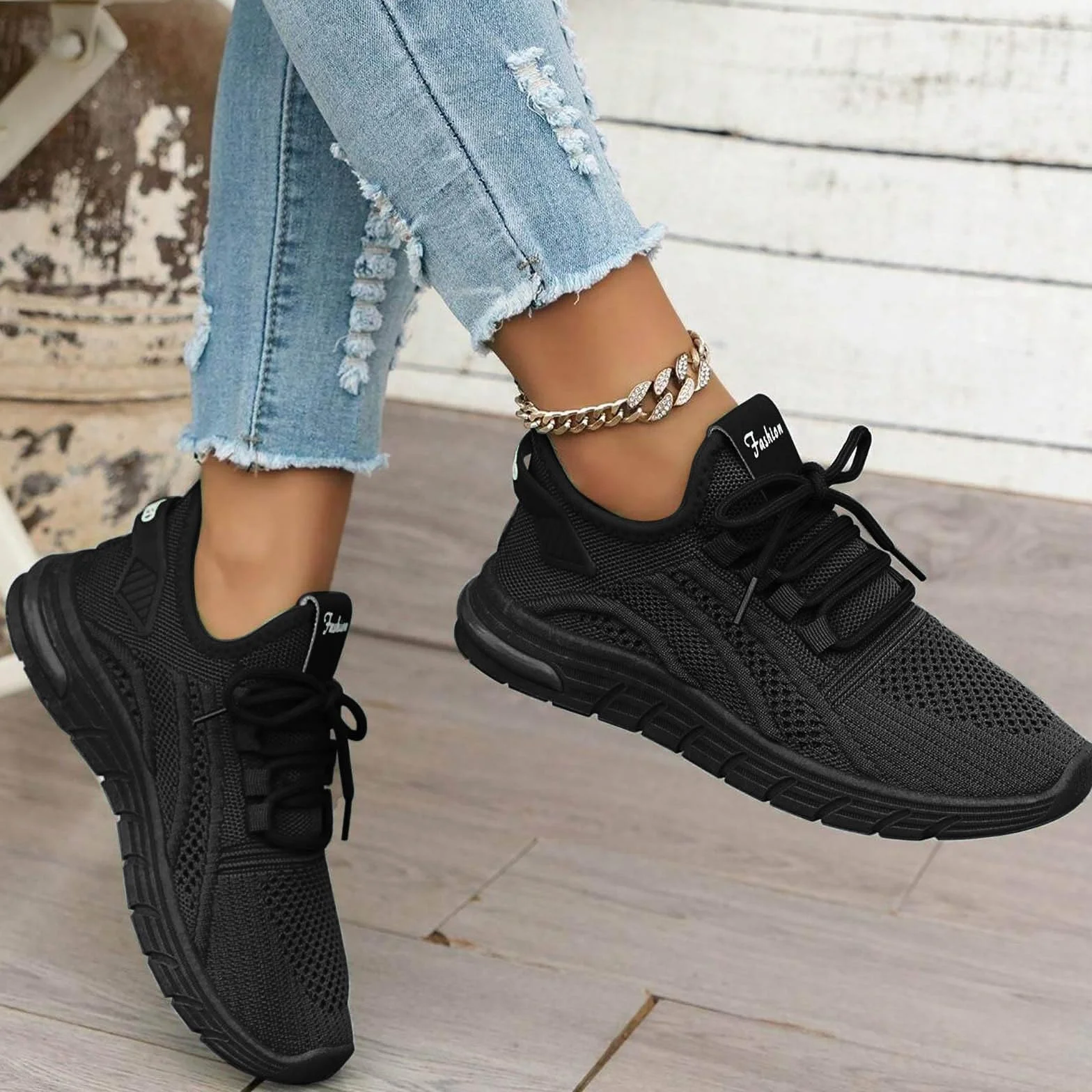 Zapatillas deportivas mujer cómodas suaves tejidas ligeras correr calle tenis transpirables tiempo libre