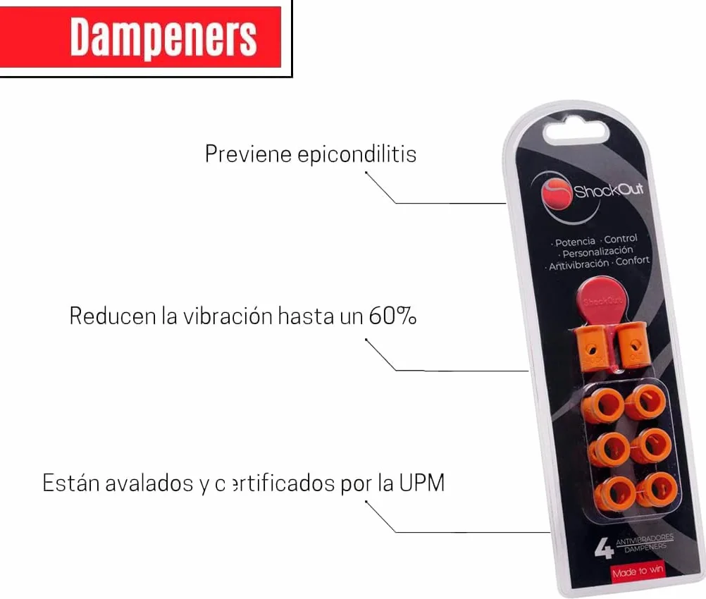 ShockOut Antivibrador de Padel Naranja, Dampener para Palas