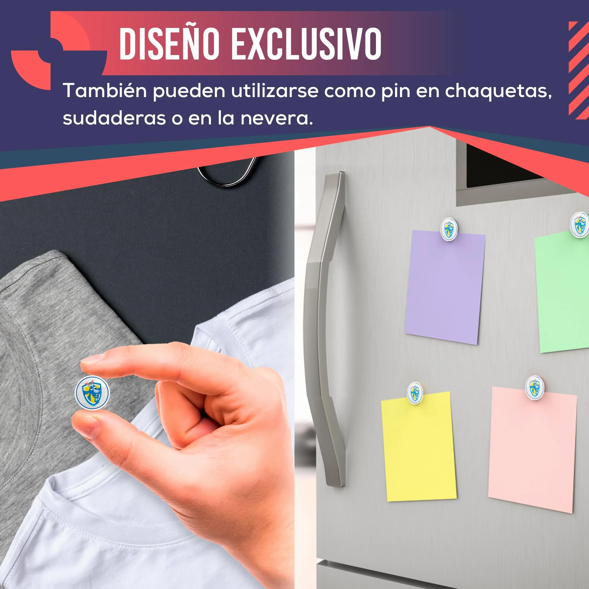 Imanes Deportivos 18mm para Running y Triatlón con Bolsa Impermeable - Pack de 4 - Diseño Cabra Azul