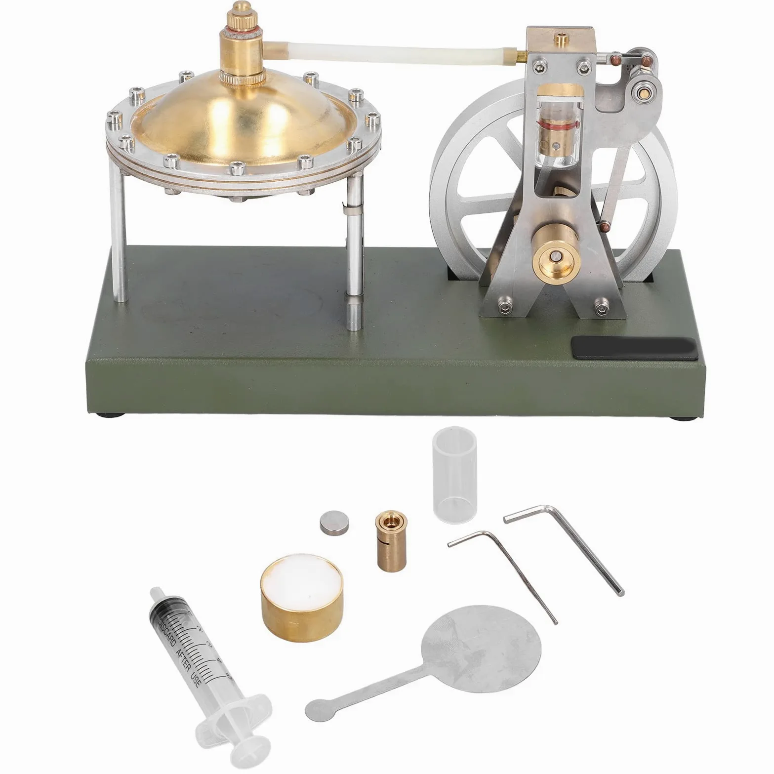 Modelo de Motor de Vapor con Diseño de Volante De Inercia, Mini Generador Doble para Educación y Decoración