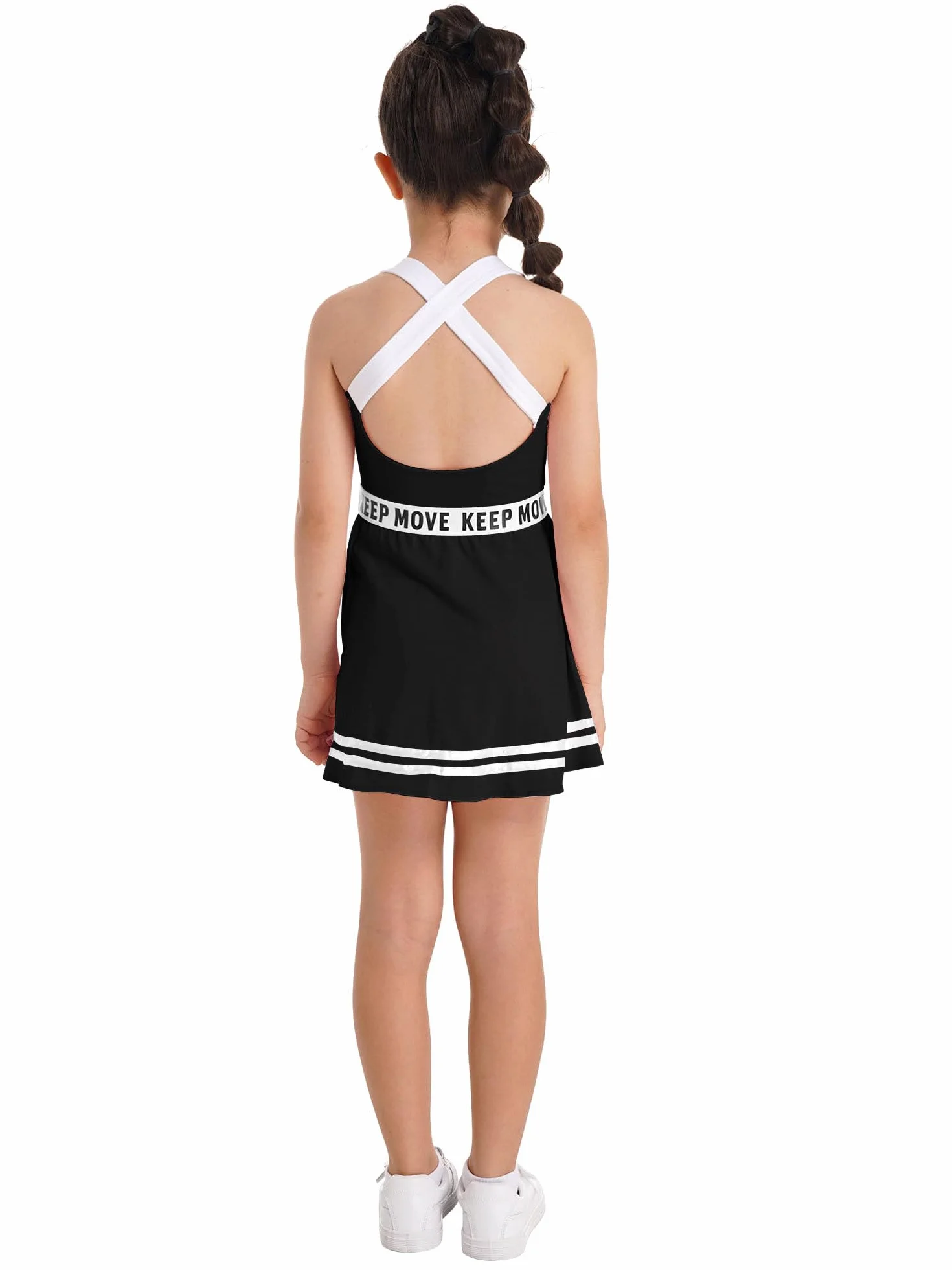 IEFIEL Vestido de Tenis para Niña sin Manga con Leggings Cortos 5-14 Años