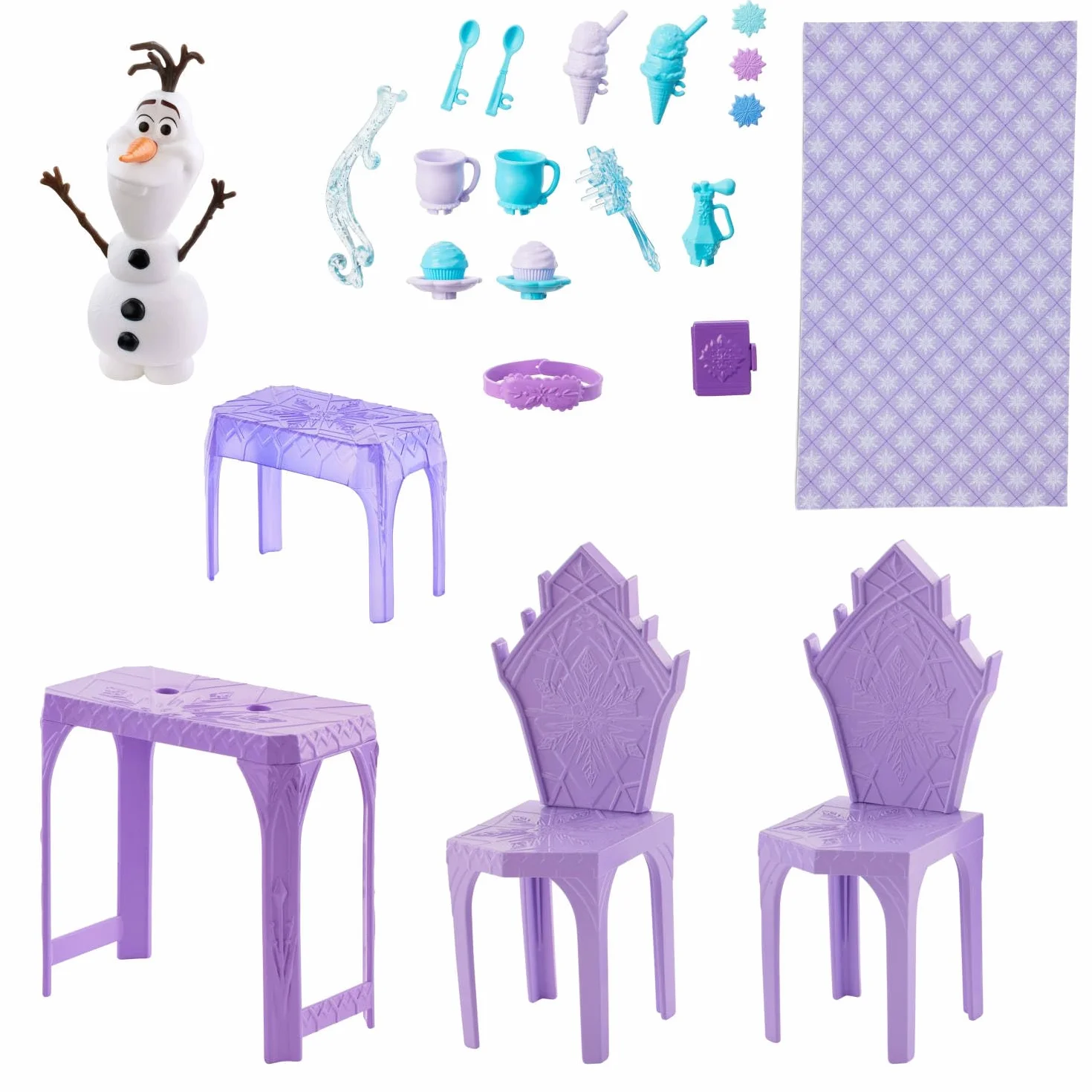 Mattel Disney Frozen Conjunto de juego Palacio de hielo de Elsa de más de 76cm de altura con figura de Olaf, 5 zonas de juego y 21 accesorios, inspirado en las películas, JGG41