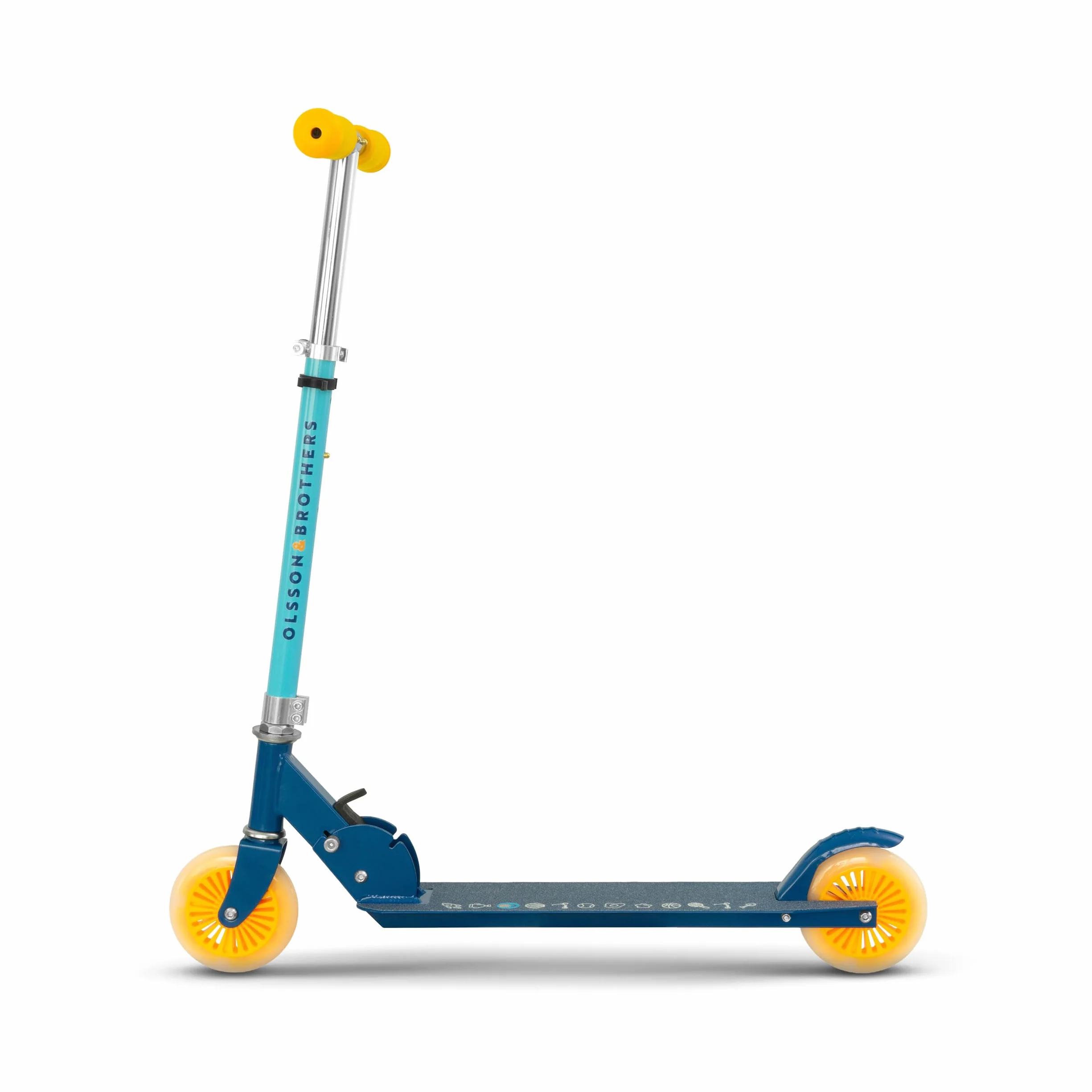 Patinete Niño con Luces LED OLSSON Rocket - Manillar Altura Regulable (70-87cm) con Giro 360º - Ruedas PU 120mm con Luces LED - Rodamientos ABEC 7 - Freno Trasero - Plegable