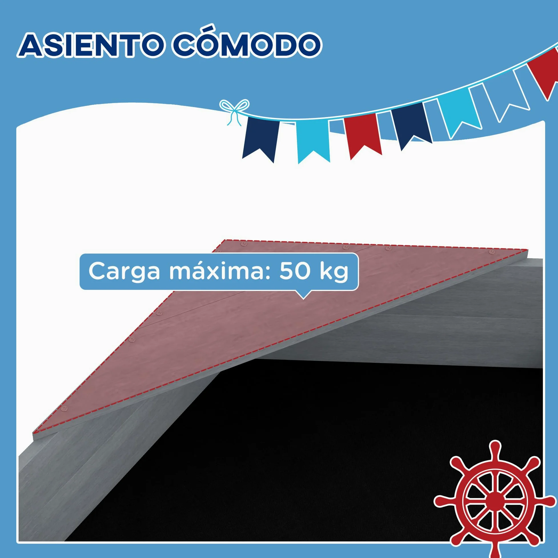 Outsunny Arenero para Niños de Madera Arenero Infantil con Bandera y Timón en Forma de Velero para Patio Jardín 190x90x138 cm GIRS Oscuro