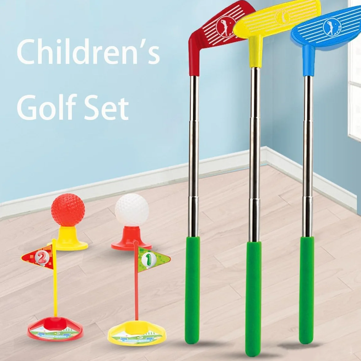 Versión Mejorada Palo de Golf para Niños,Palos de Golf Retráctiles Fáciles de Llevar,Juguetes Deportivos de Interior y Exterior para Niños de 3,4,5 y 6 Años (Palo Reforzado)