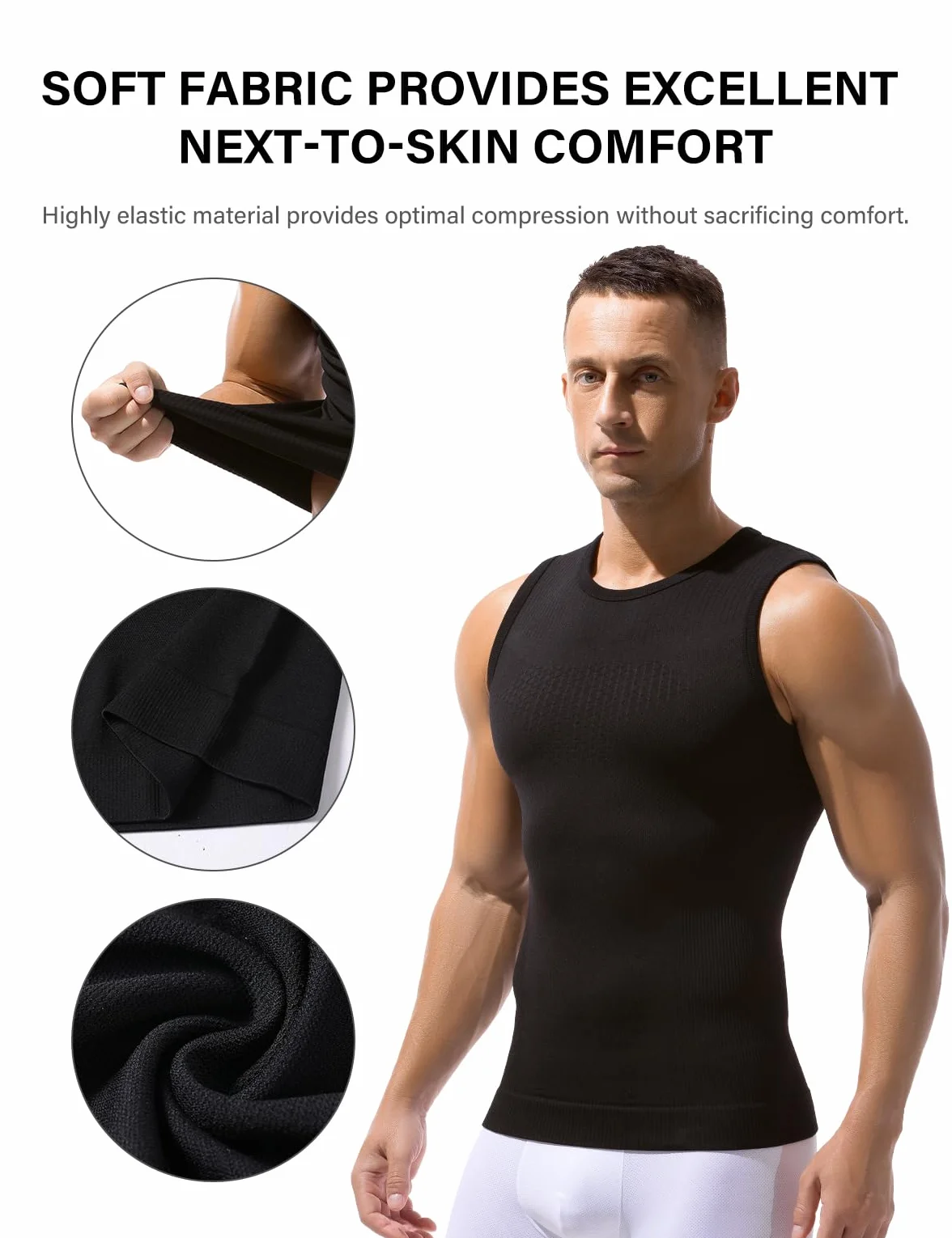 Casey Kevin Chaleco de Compresión Hombre Body Shaper Faja Cintura Reductora Deportivas