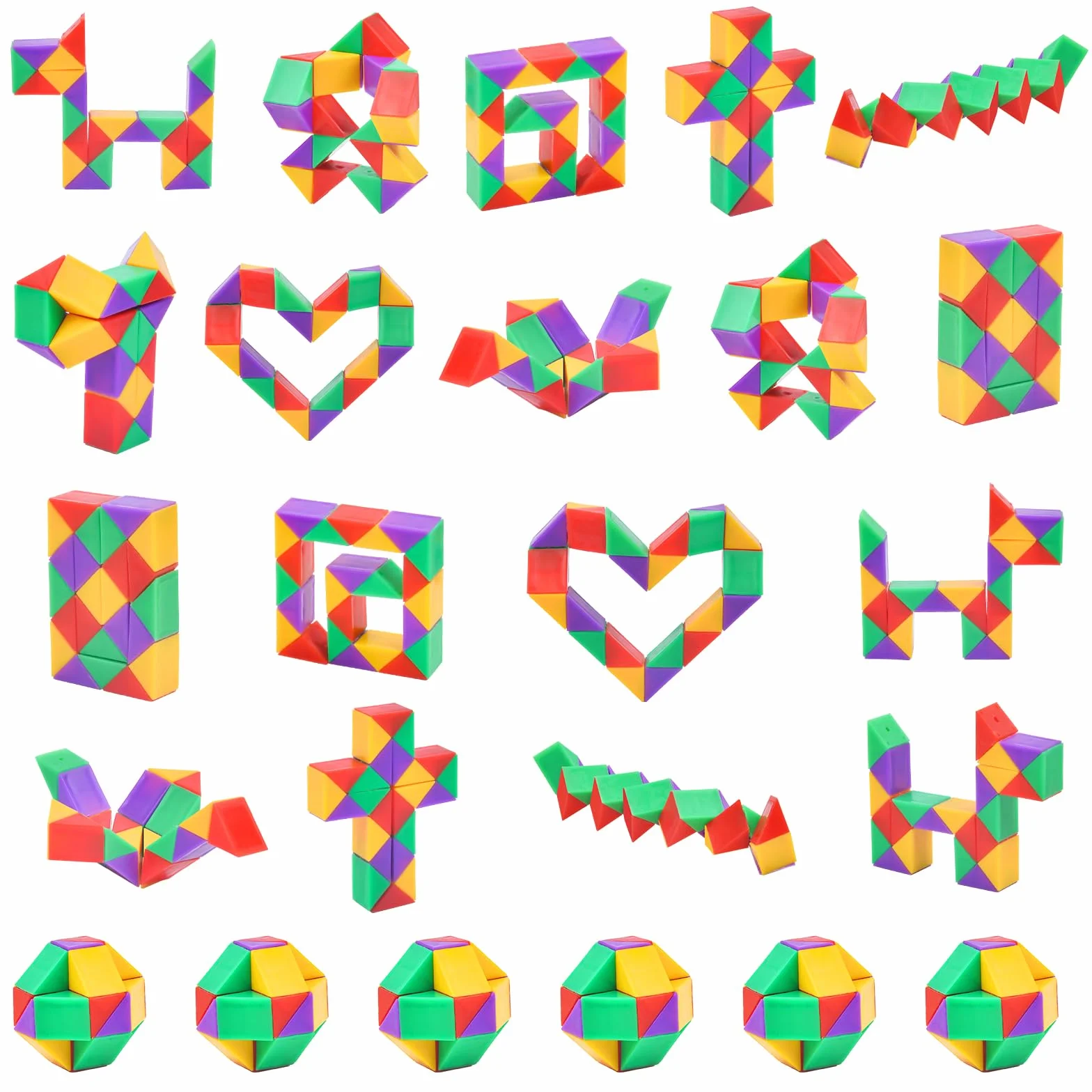 Ainiv Magic Snake Cube 24 Segmentos Serpiente Mágica Juguete Rompecabezas Regalo Niños