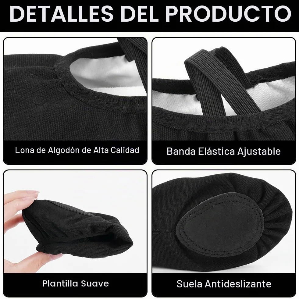 Flintronic Zapatillas de Ballet Suela Partida Cuero, Transpirable Zapatos de Danza para Niña y Mujer